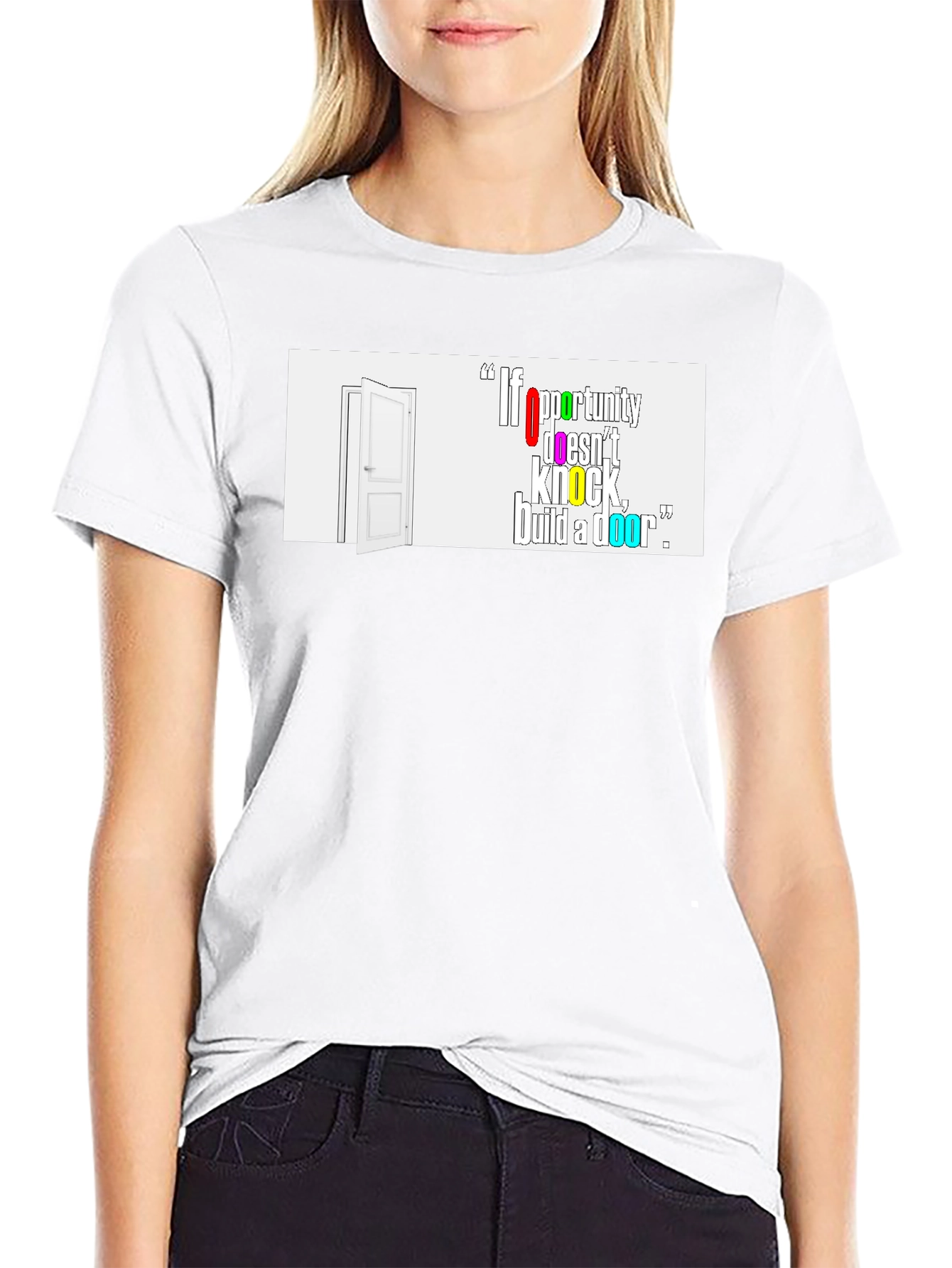 Inspirational Graphic T-Shirt - Build a Door
