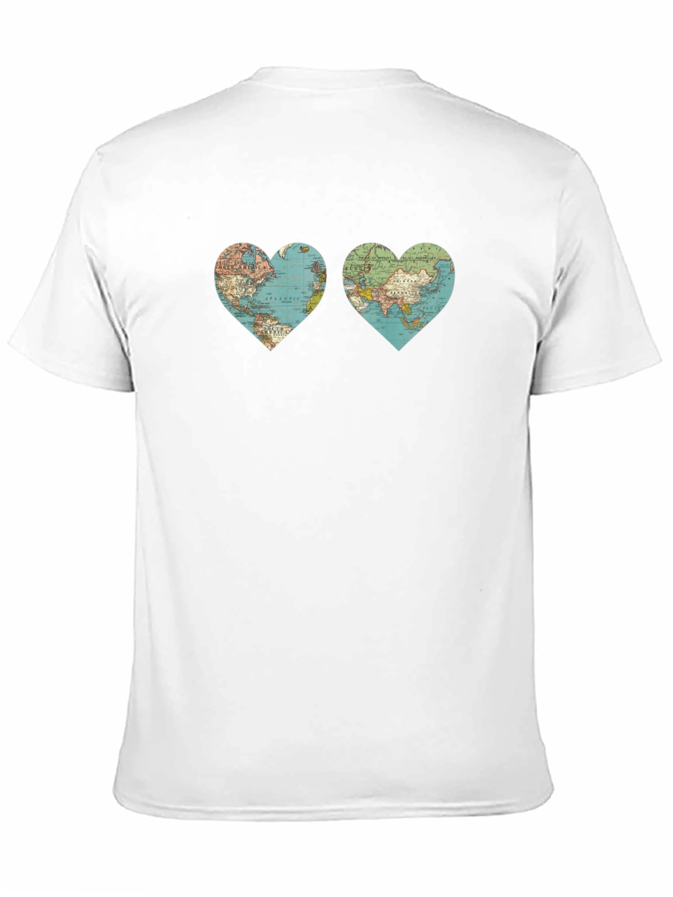 World Map Heart Graphic T-Shirt