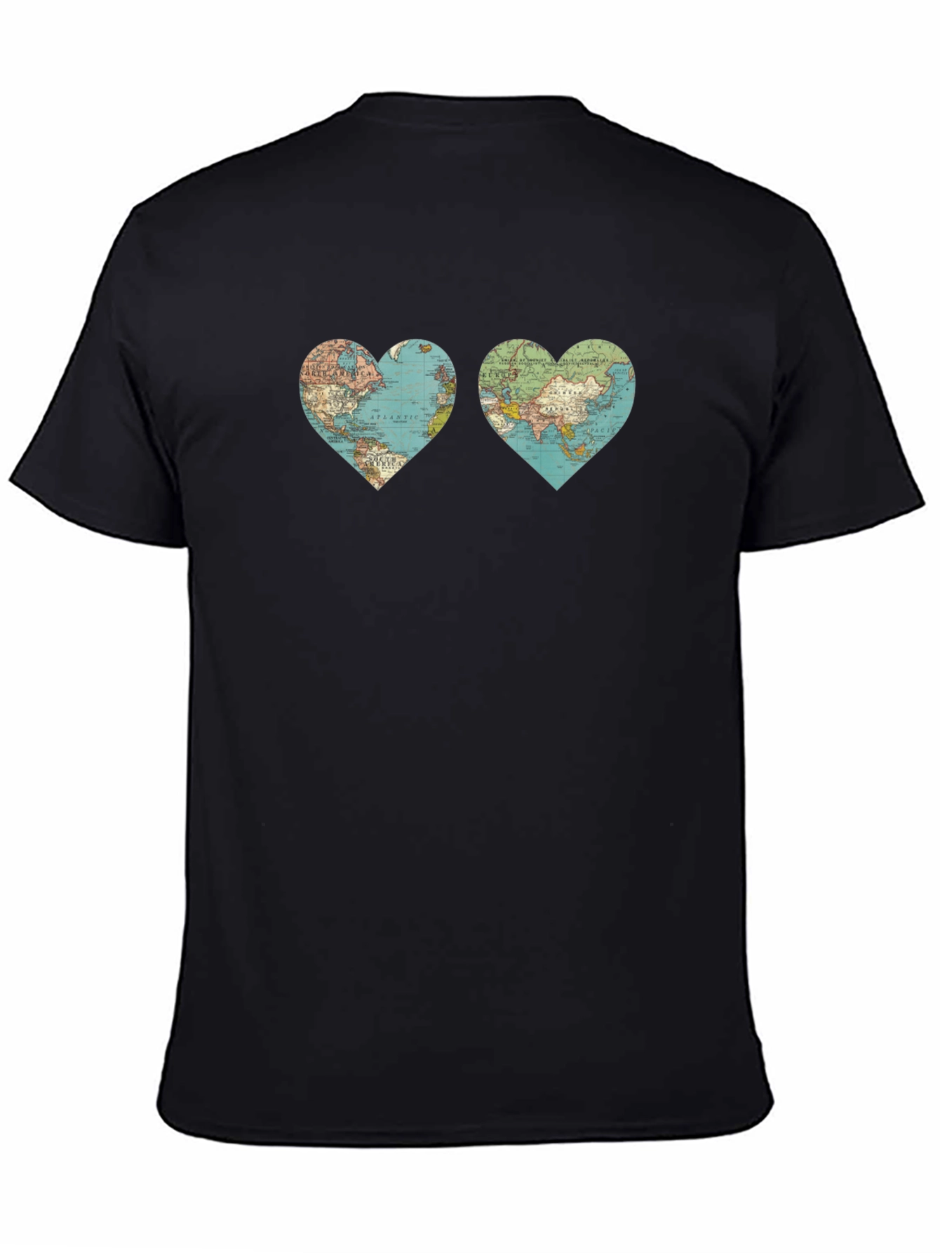 World Map Heart Graphic T-Shirt