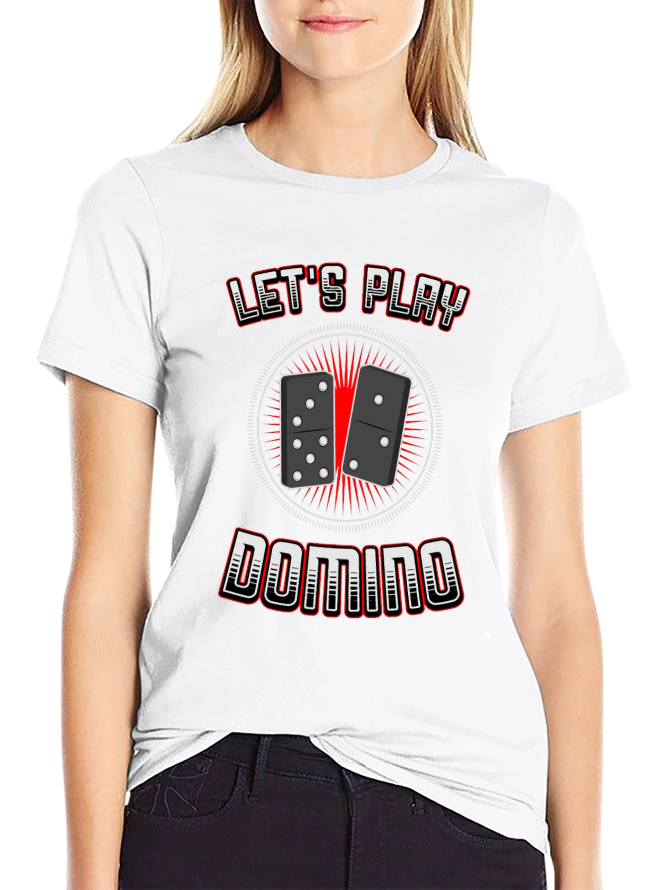 Lets Play Domino T-Shirt Classic Game Tee