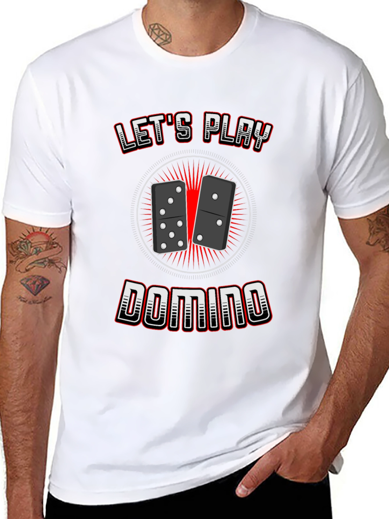 Lets Play Domino T-Shirt Classic Game Tee