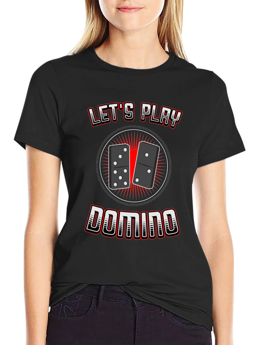 Lets Play Domino T-Shirt Classic Game Tee