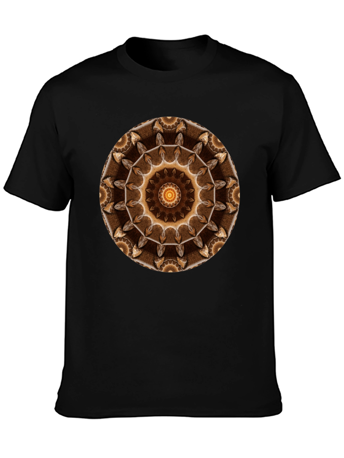 Boho Mandala Graphic Tee - Casual Black T-Shirt