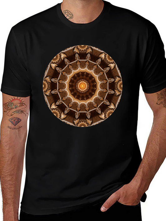 Boho Mandala Graphic Tee - Casual Black T-Shirt
