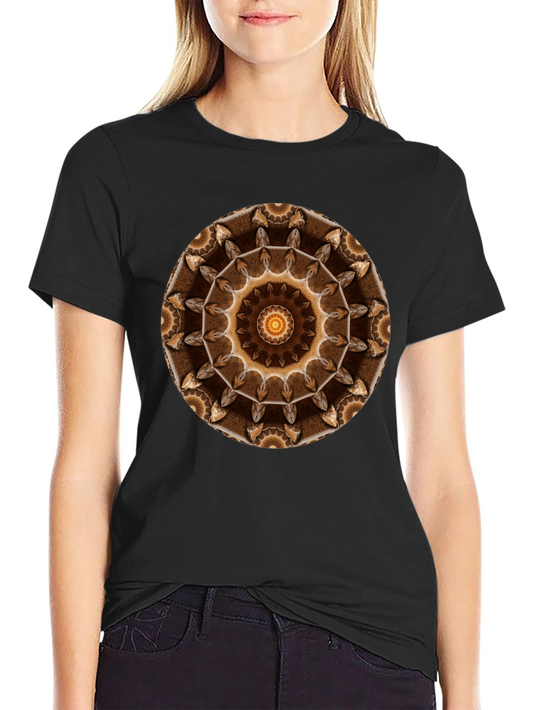 Boho Mandala Graphic Tee - Casual Black T-Shirt