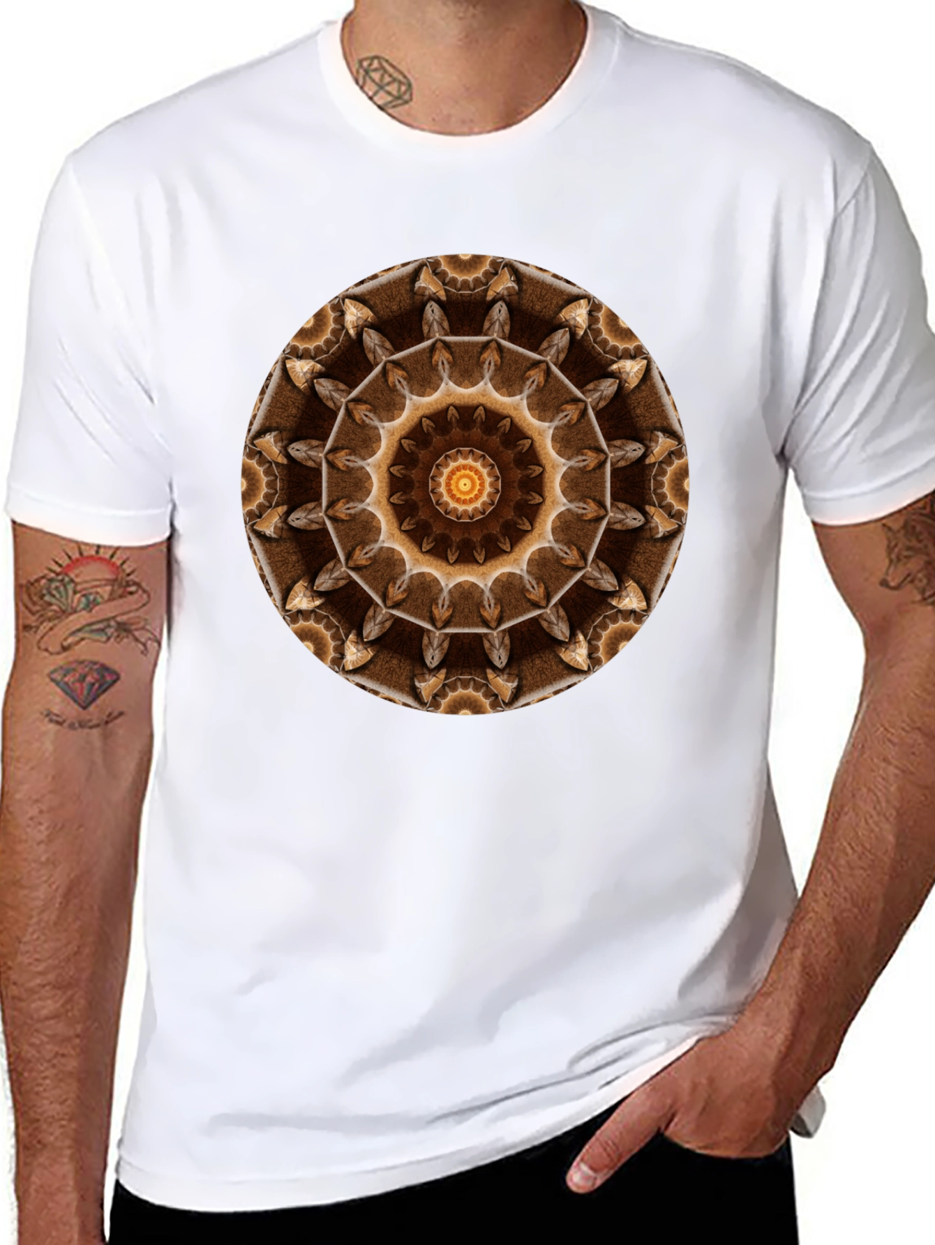 Boho Mandala Graphic Tee - Casual Black T-Shirt