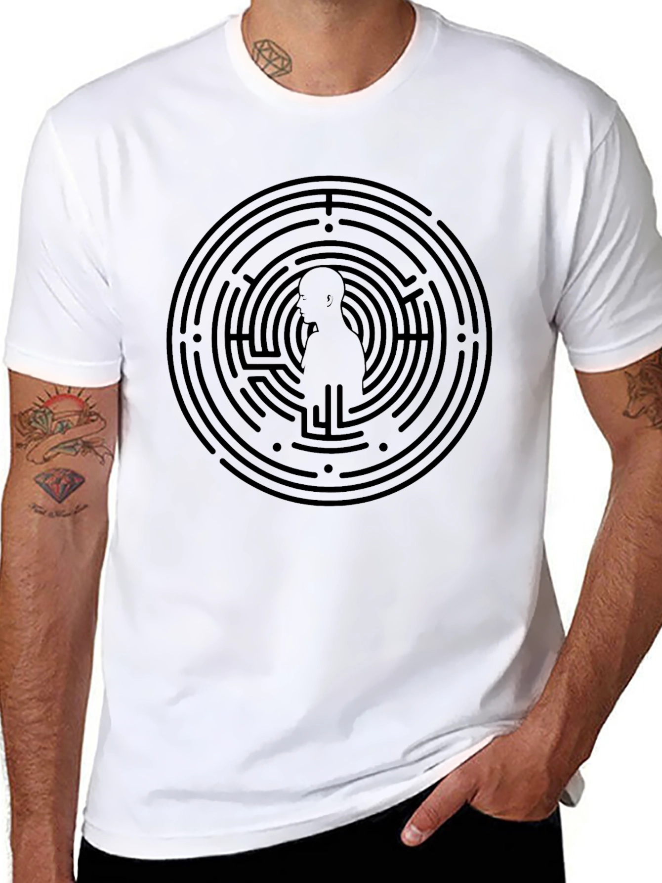 Maze Silhouette Graphic T-Shirt