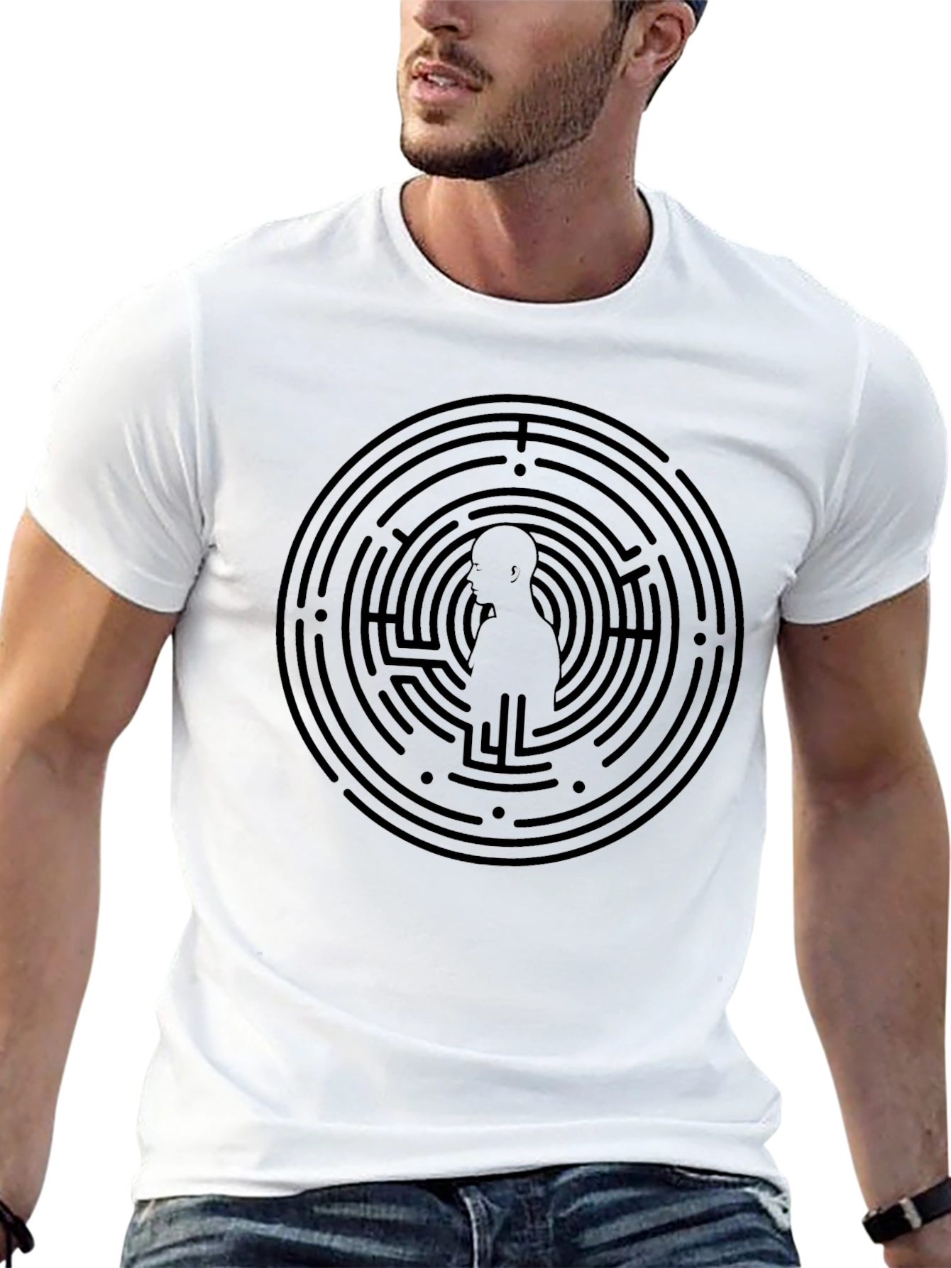 Maze Silhouette Graphic T-Shirt