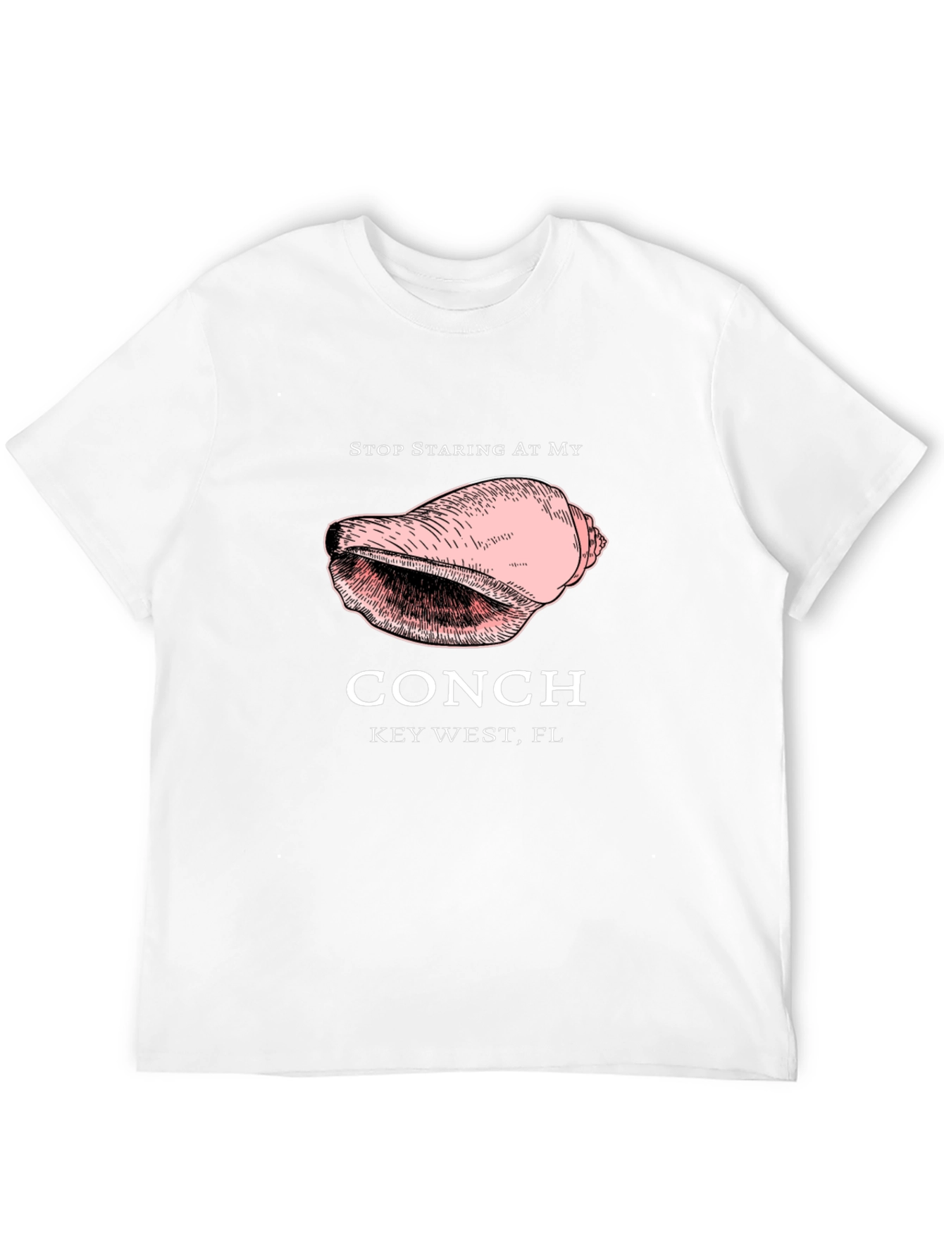 Stop Staring At My Conch Black T-Shirt