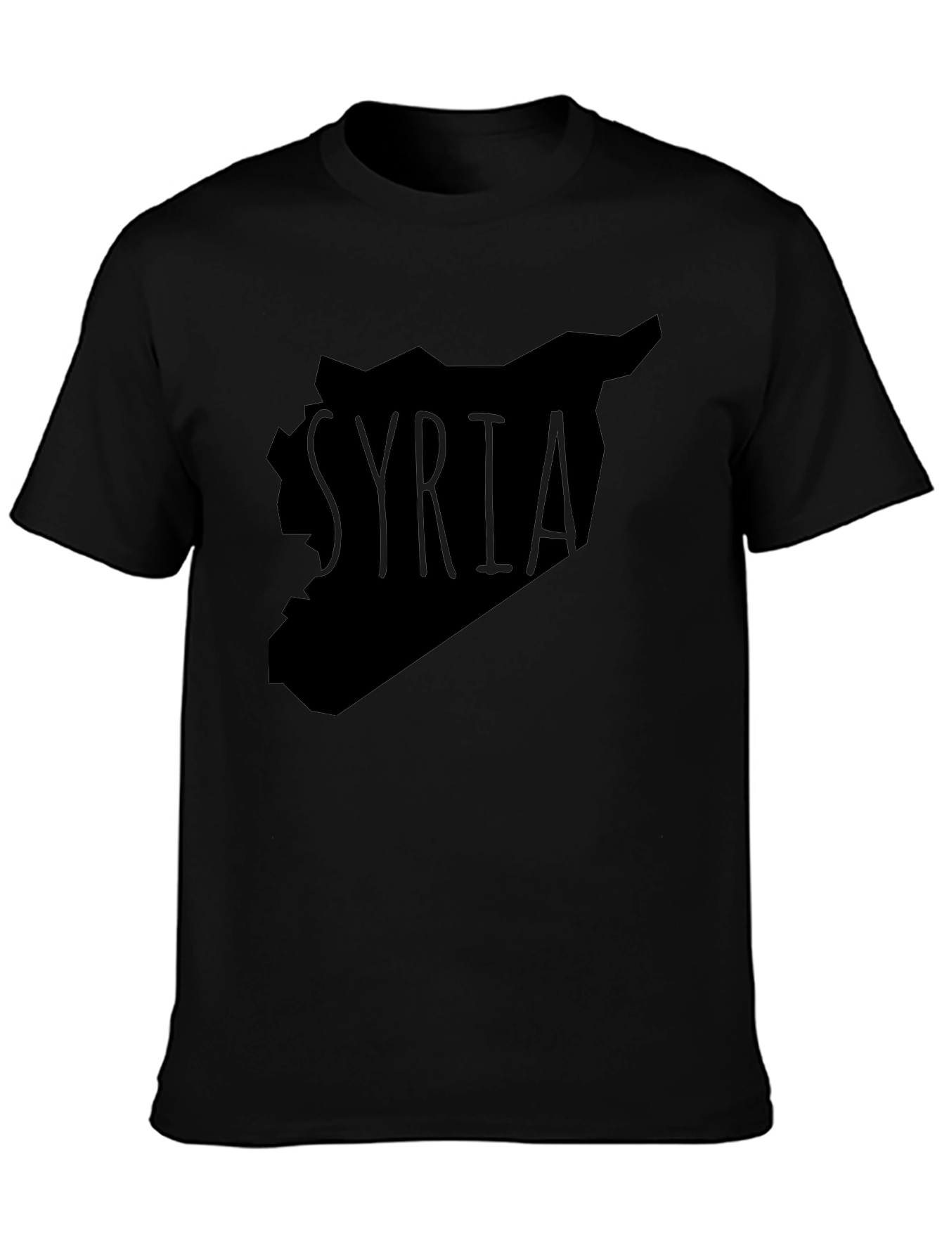 Syria Map T-Shirt - Black Graphic Tee