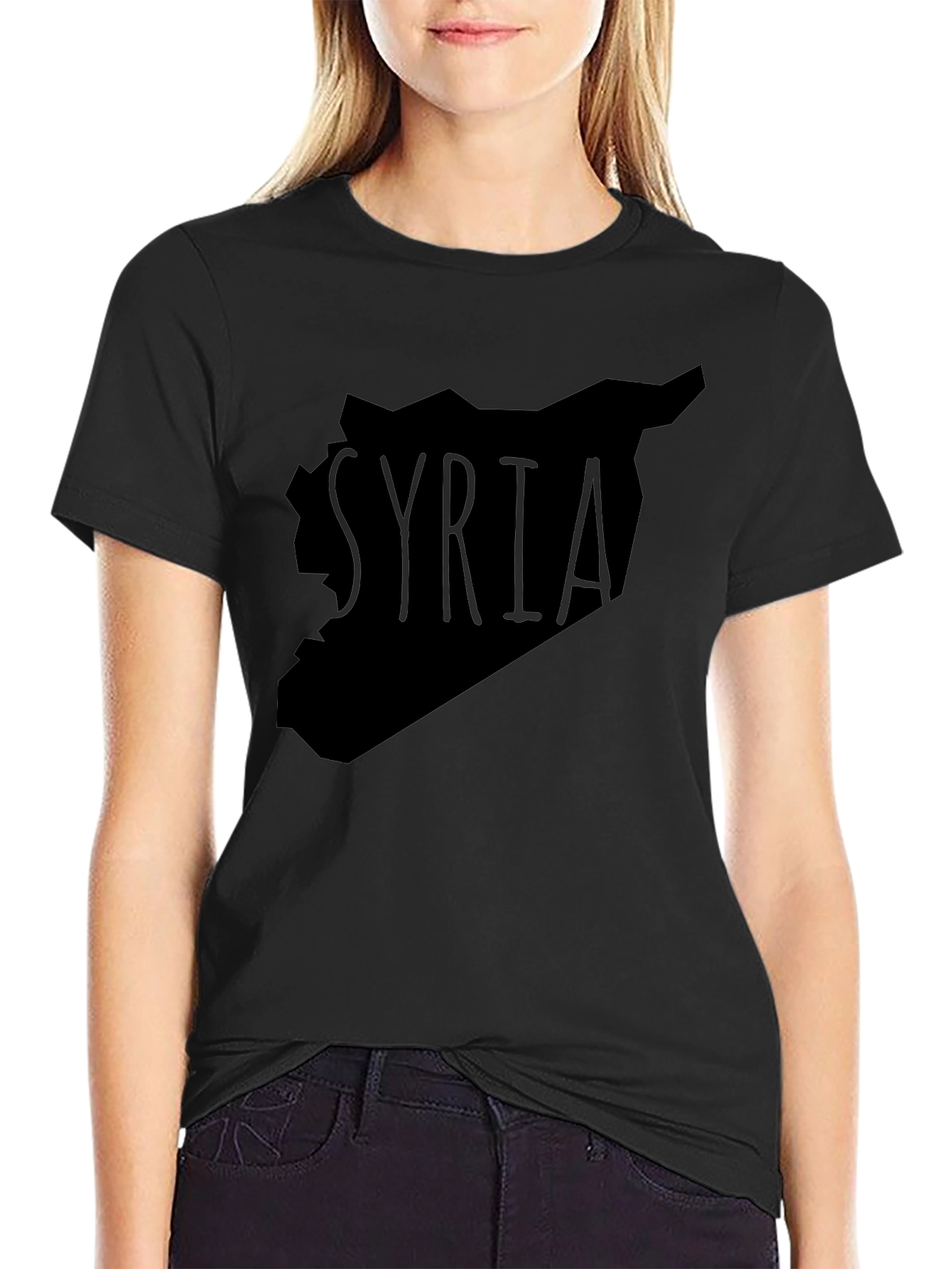 Syria Map T-Shirt - Black Graphic Tee