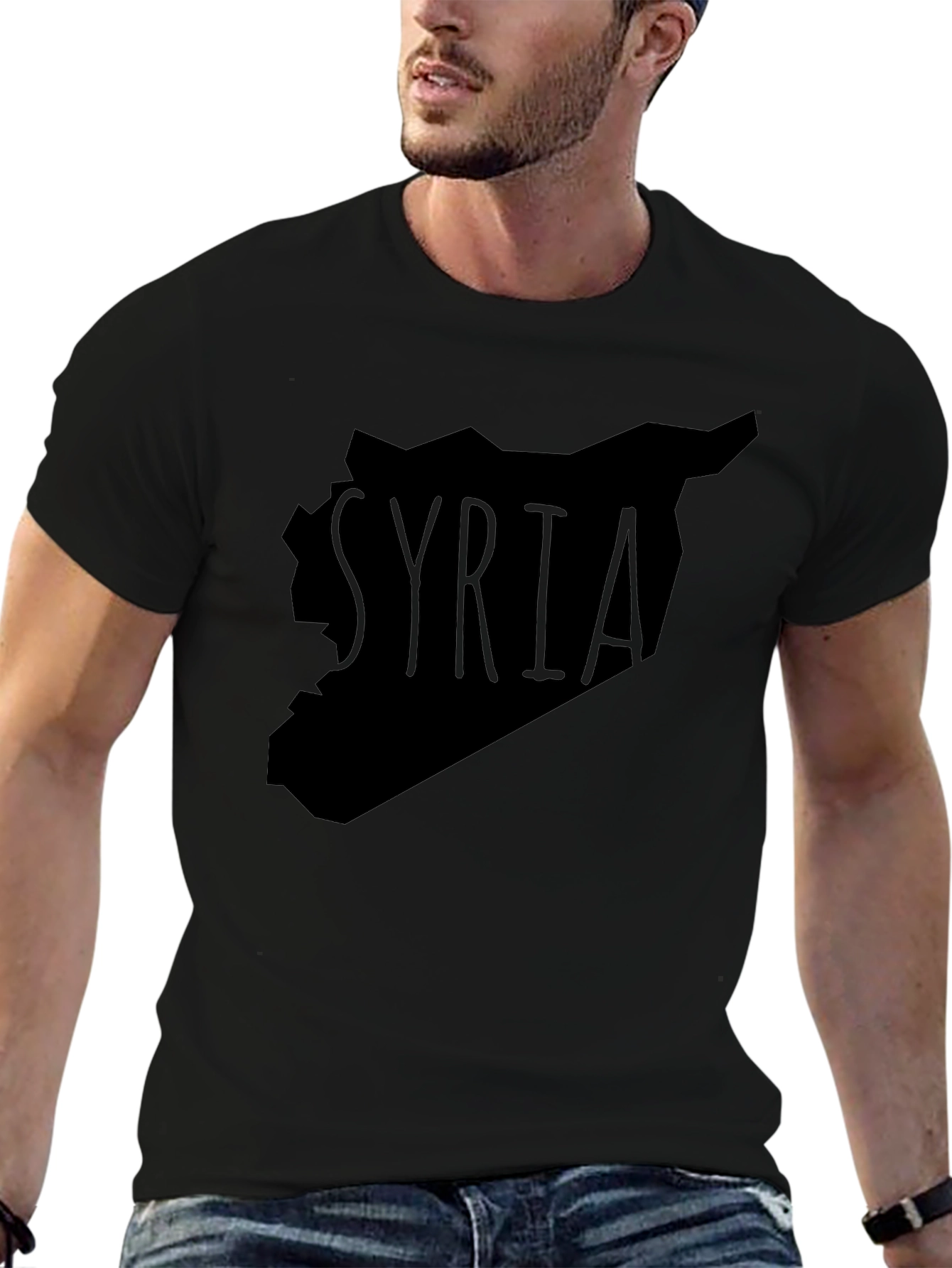 Syria Map T-Shirt - Black Graphic Tee