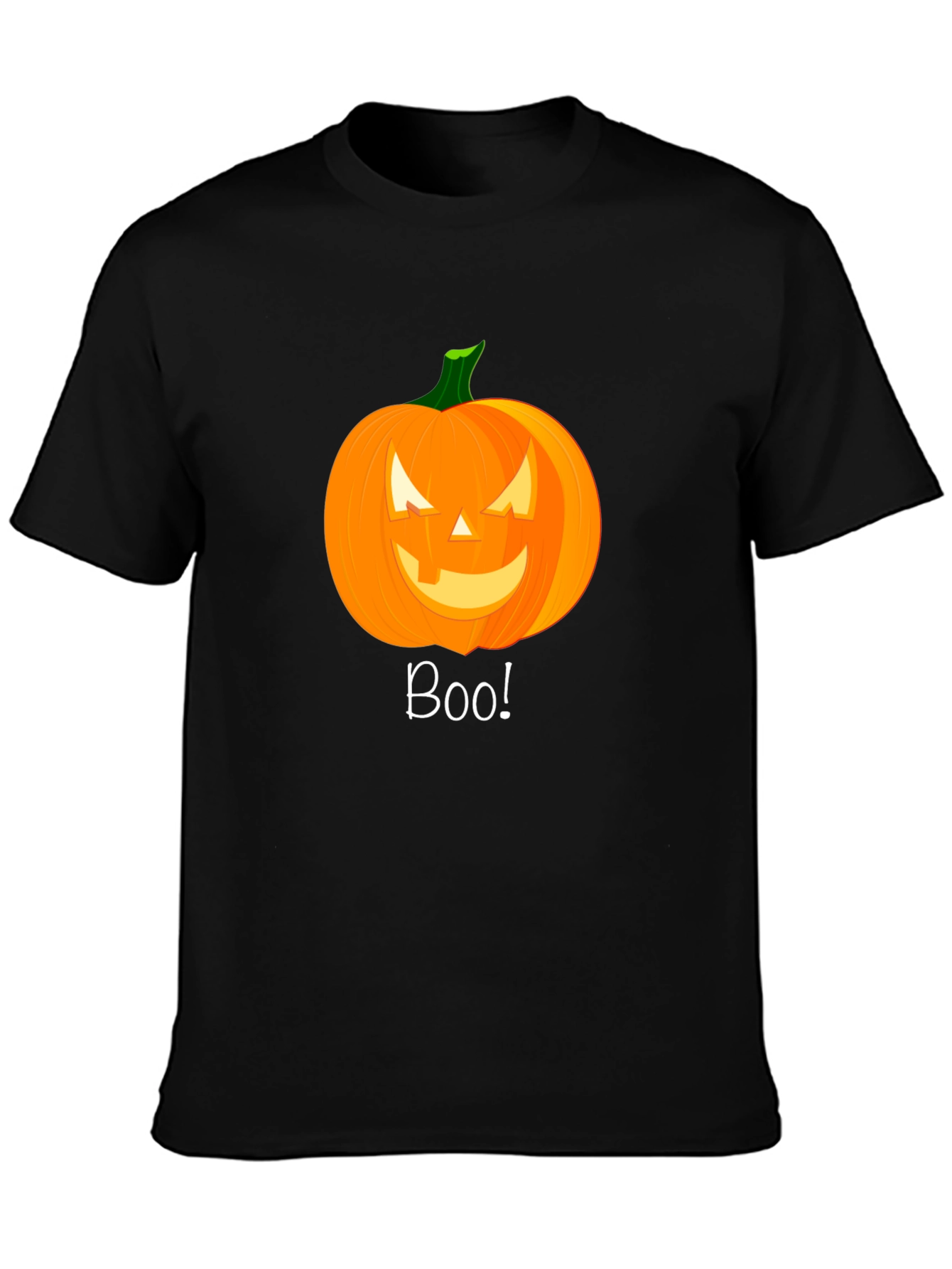 Boo! Halloween Pumpkin Graphic Tee - Black