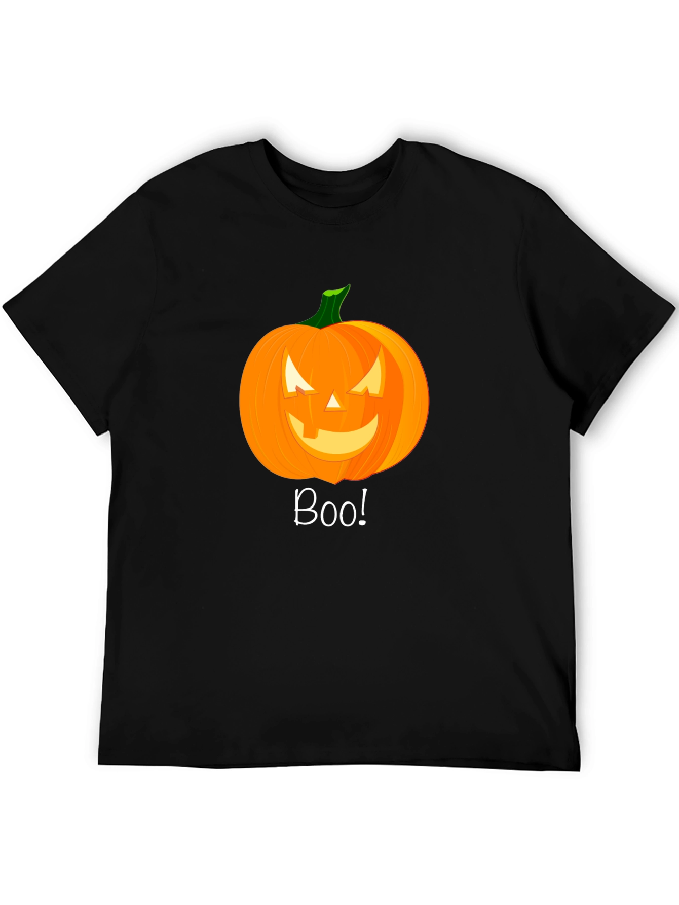 Boo! Halloween Pumpkin Graphic Tee - Black