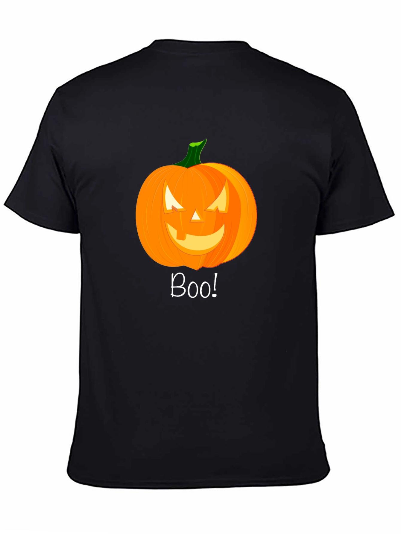 Boo! Halloween Pumpkin Graphic Tee - Black