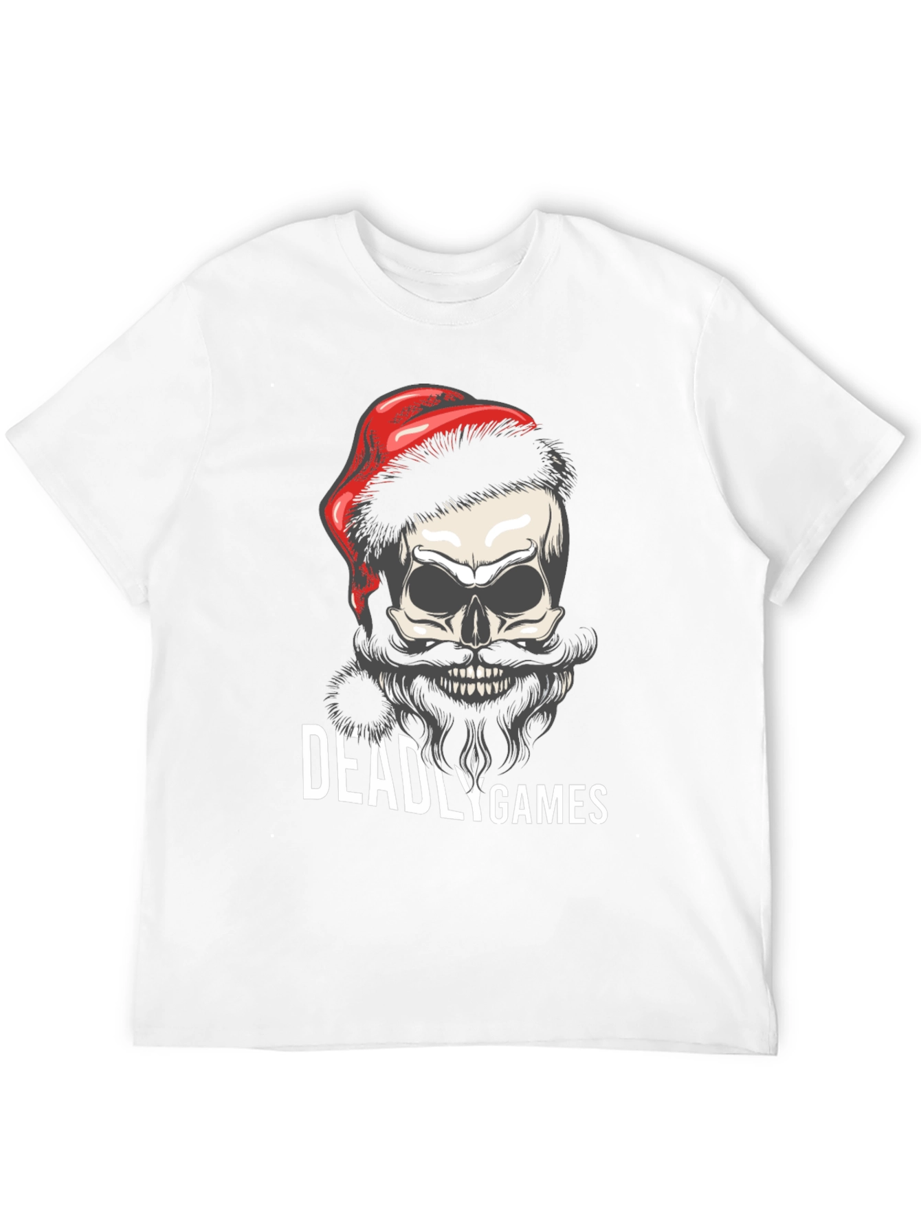 Deadly Games Skull Santa Hat Graphic Tee