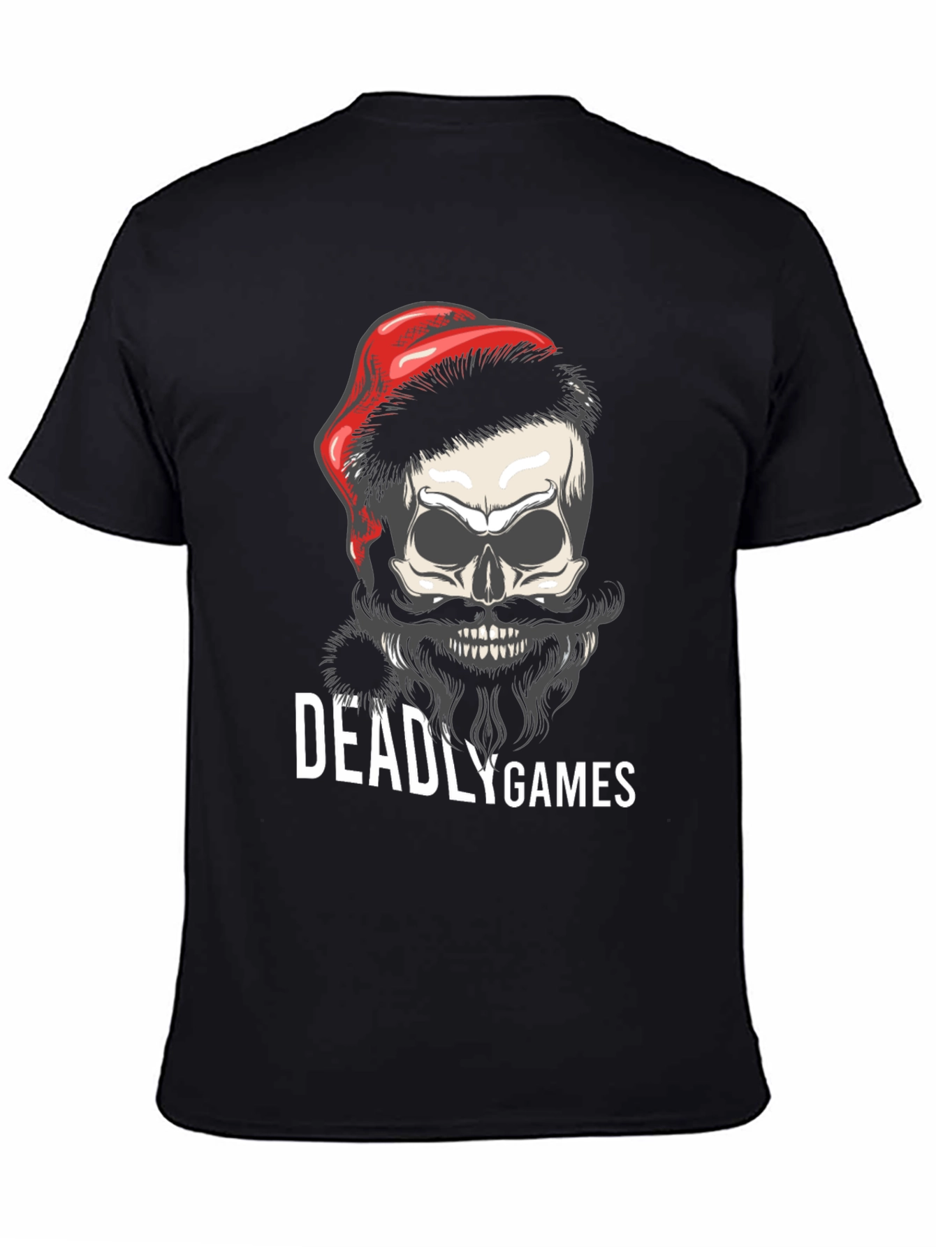 Deadly Games Skull Santa Hat Graphic Tee