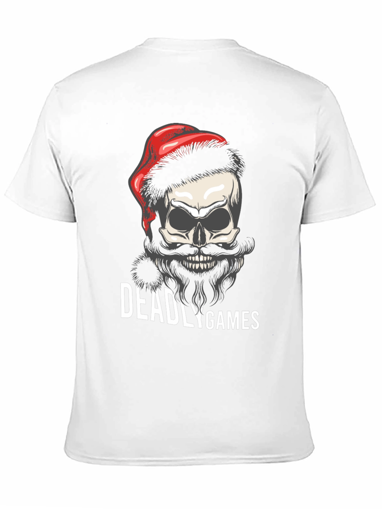 Deadly Games Skull Santa Hat Graphic Tee