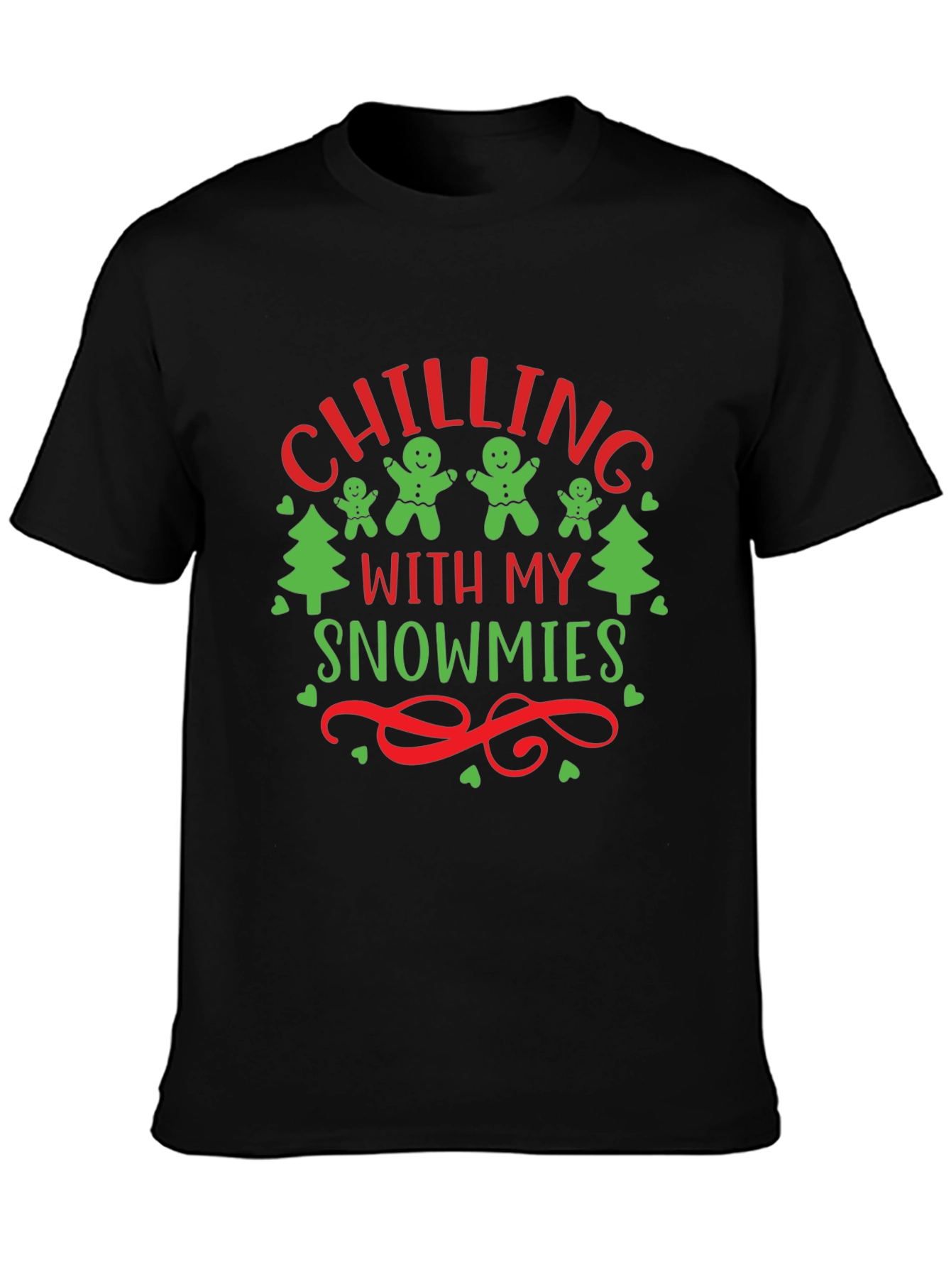 Chilling With My Snowmies Black T-Shirt
