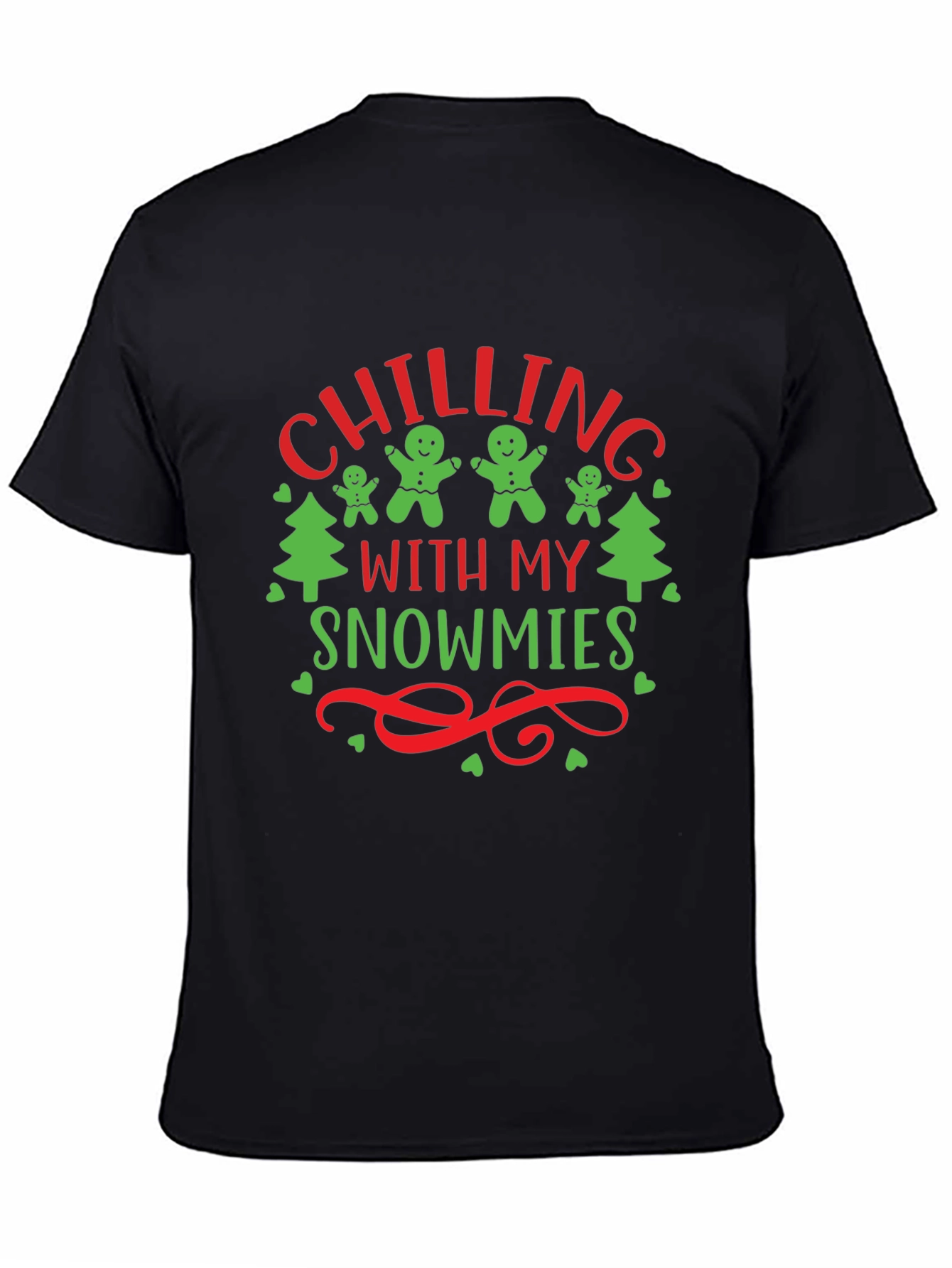Chilling With My Snowmies Black T-Shirt