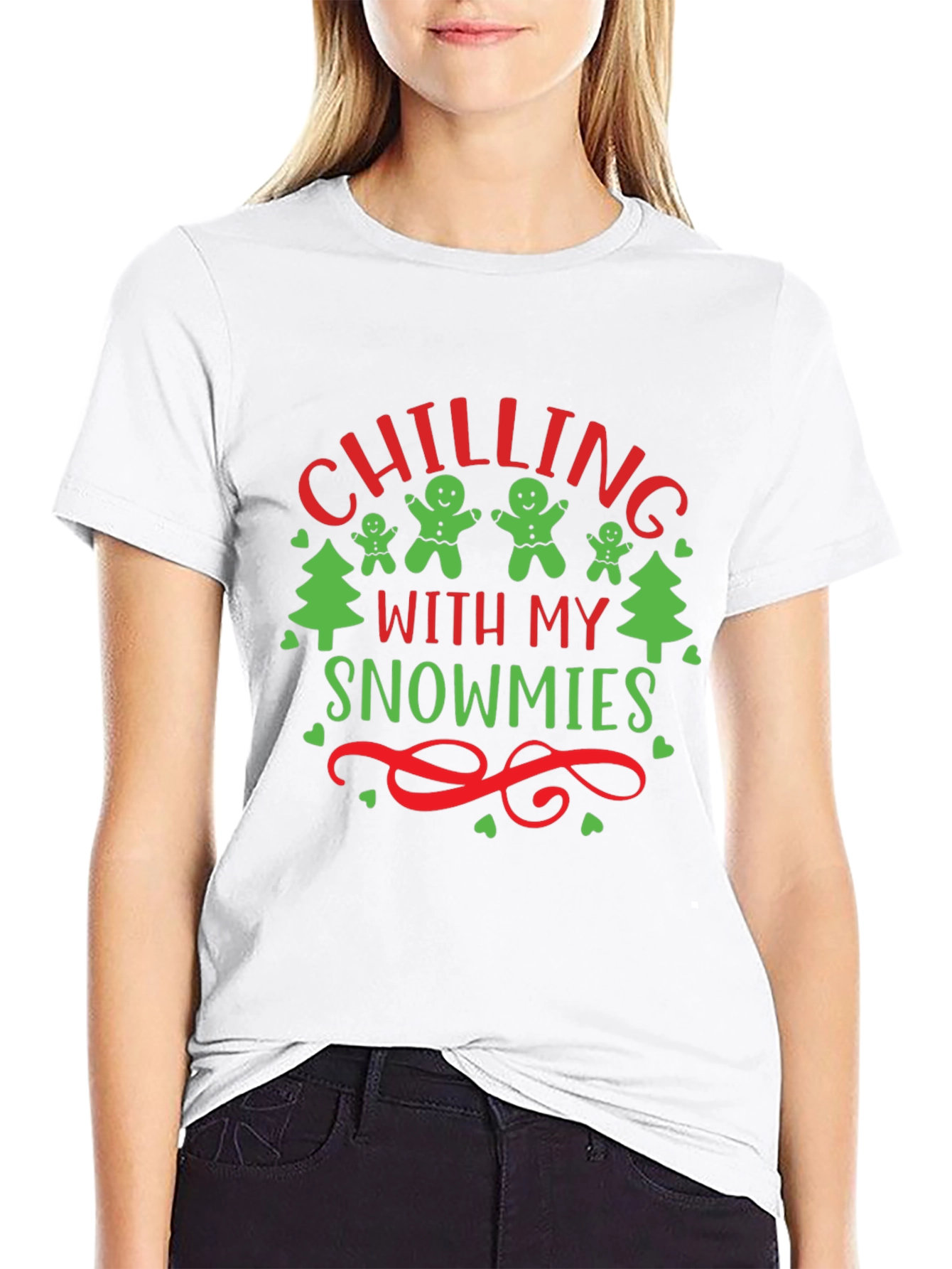 Chilling With My Snowmies Black T-Shirt