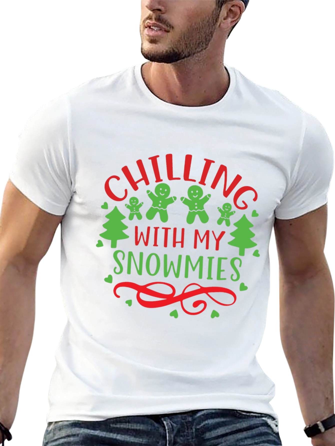 Chilling With My Snowmies Black T-Shirt