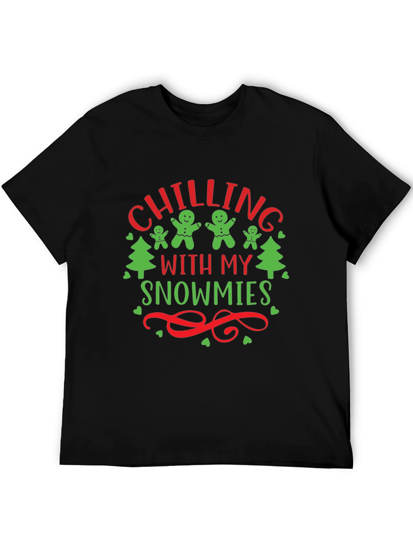 Chilling With My Snowmies Black T-Shirt