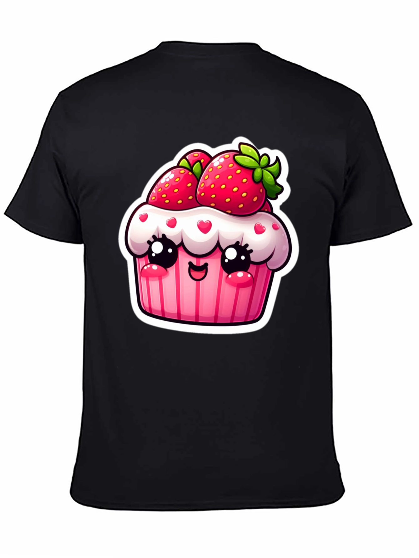 Kawaii Strawberry Cupcake T-Shirt Cute Graphic Tee