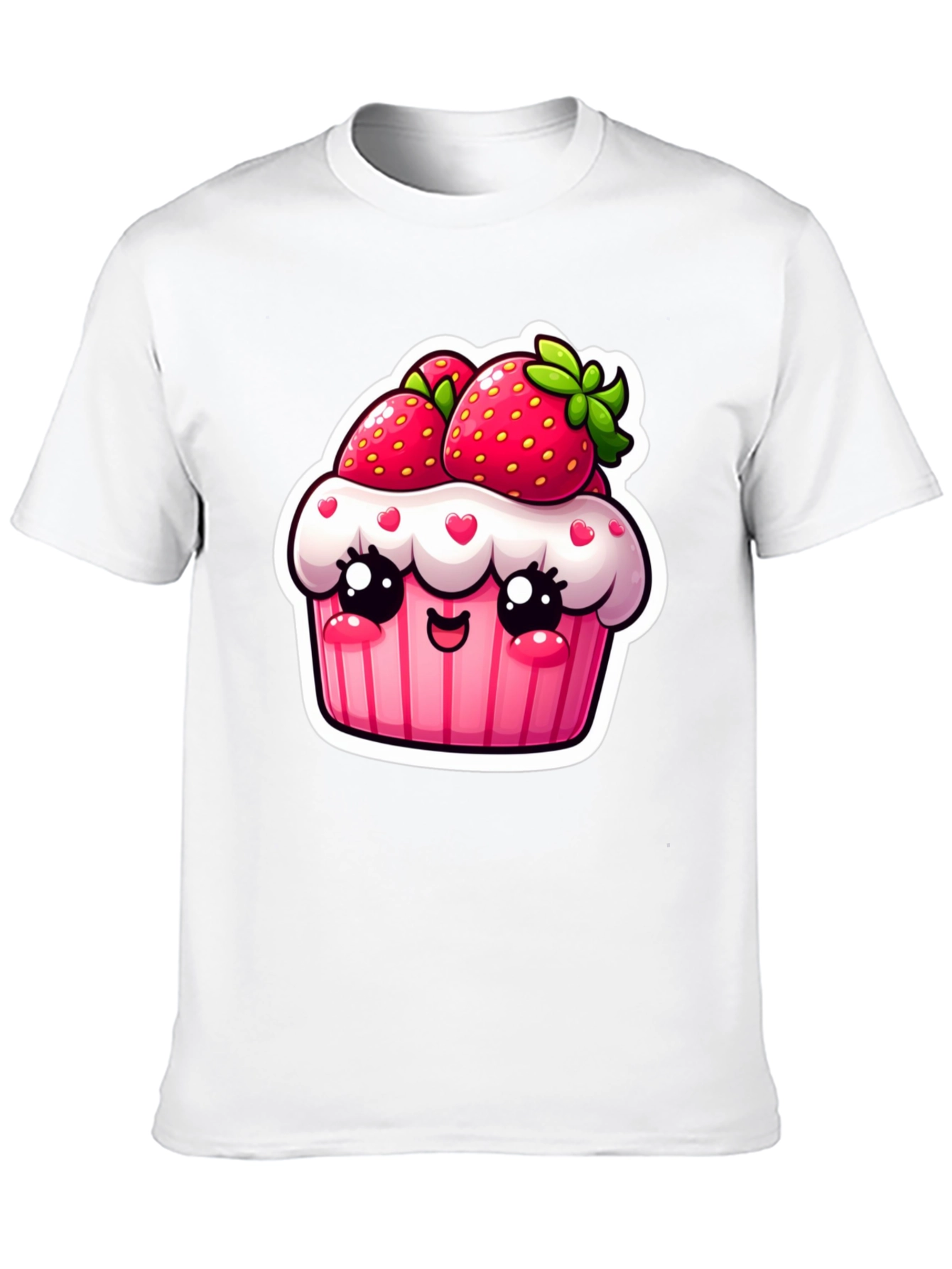 Kawaii Strawberry Cupcake T-Shirt Cute Graphic Tee
