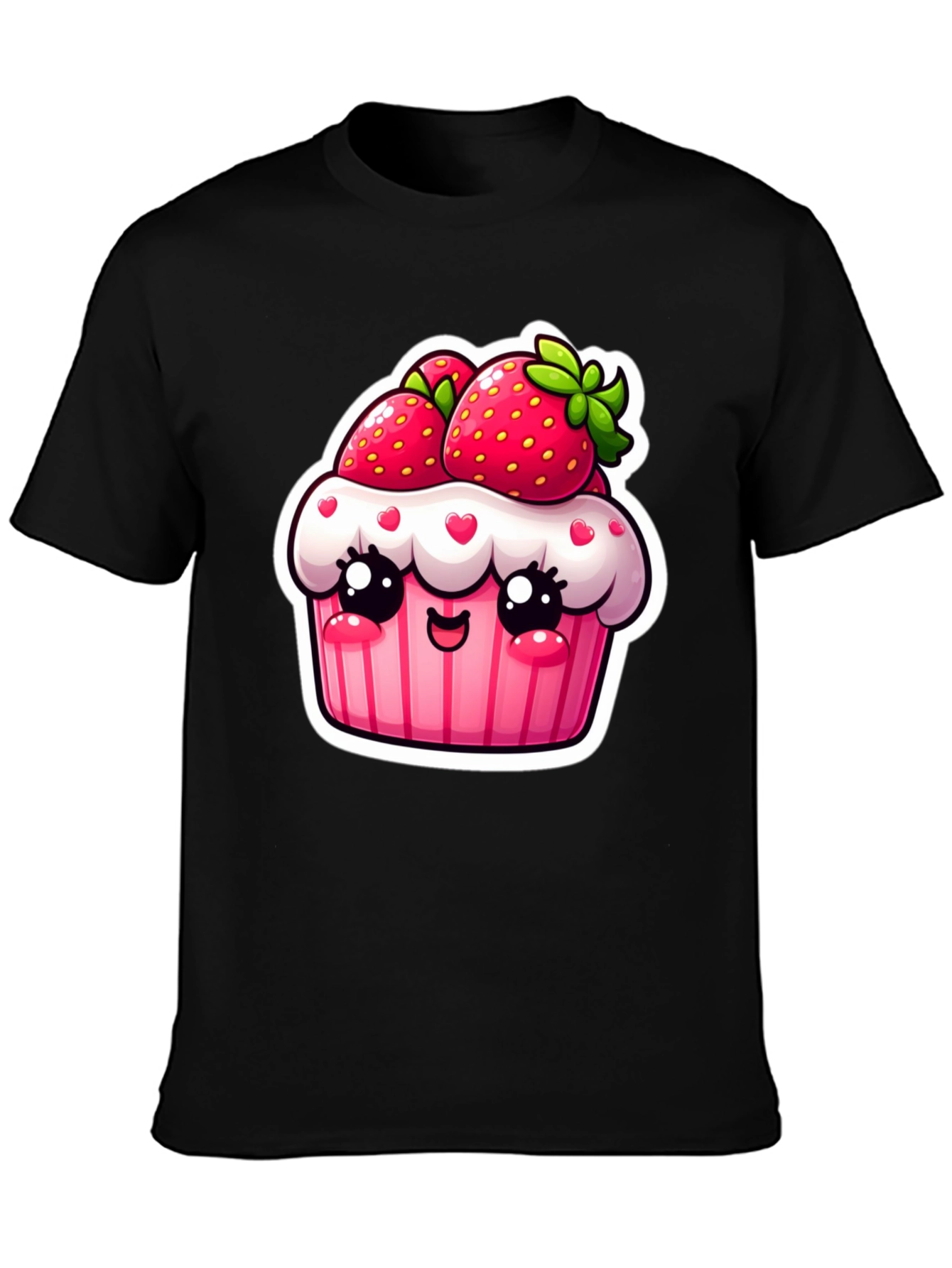 Kawaii Strawberry Cupcake T-Shirt Cute Graphic Tee