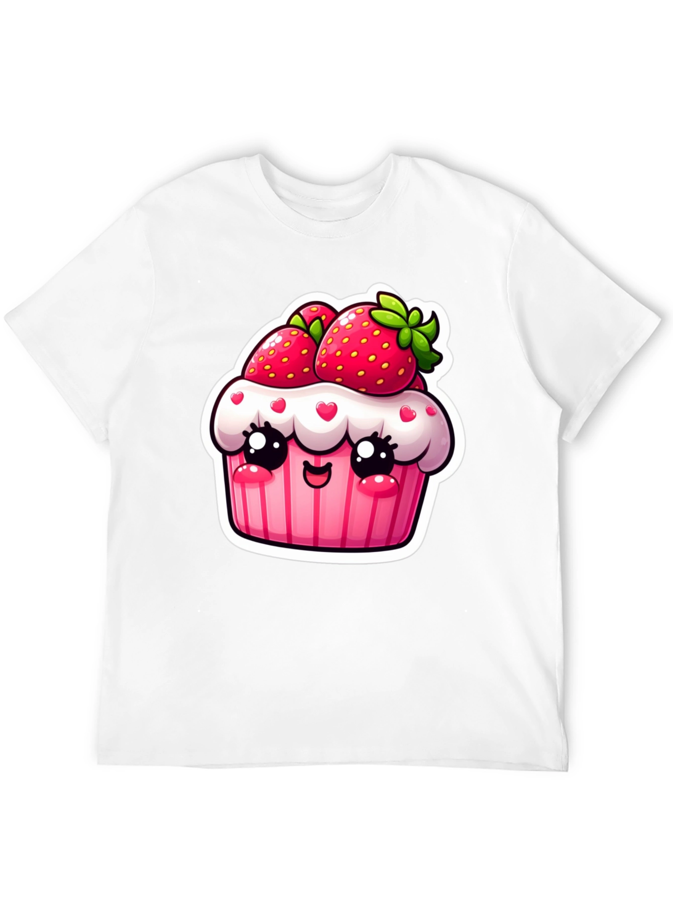 Kawaii Strawberry Cupcake T-Shirt Cute Graphic Tee