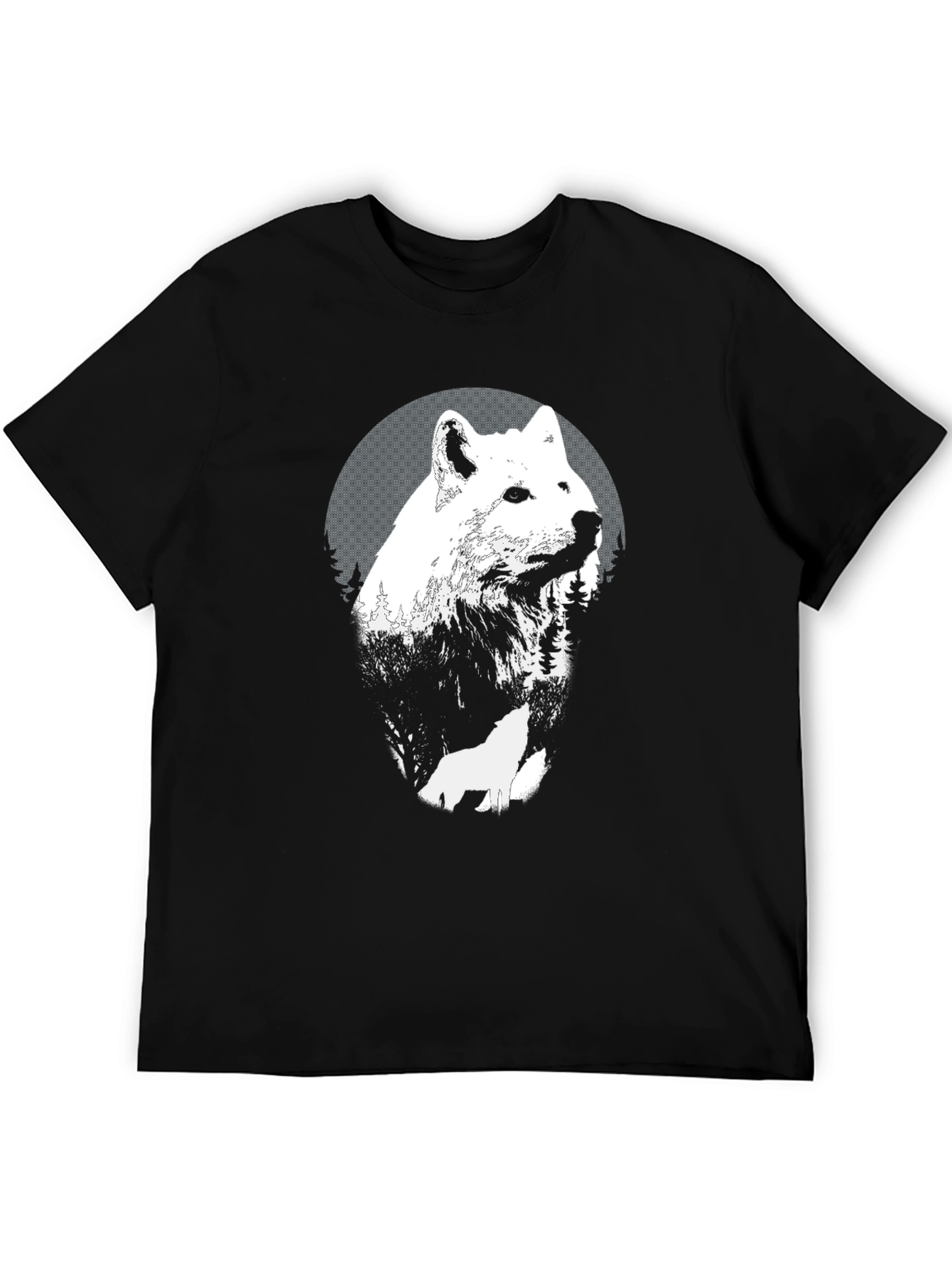 Wolf Graphic Tee - Black Cotton T-Shirt