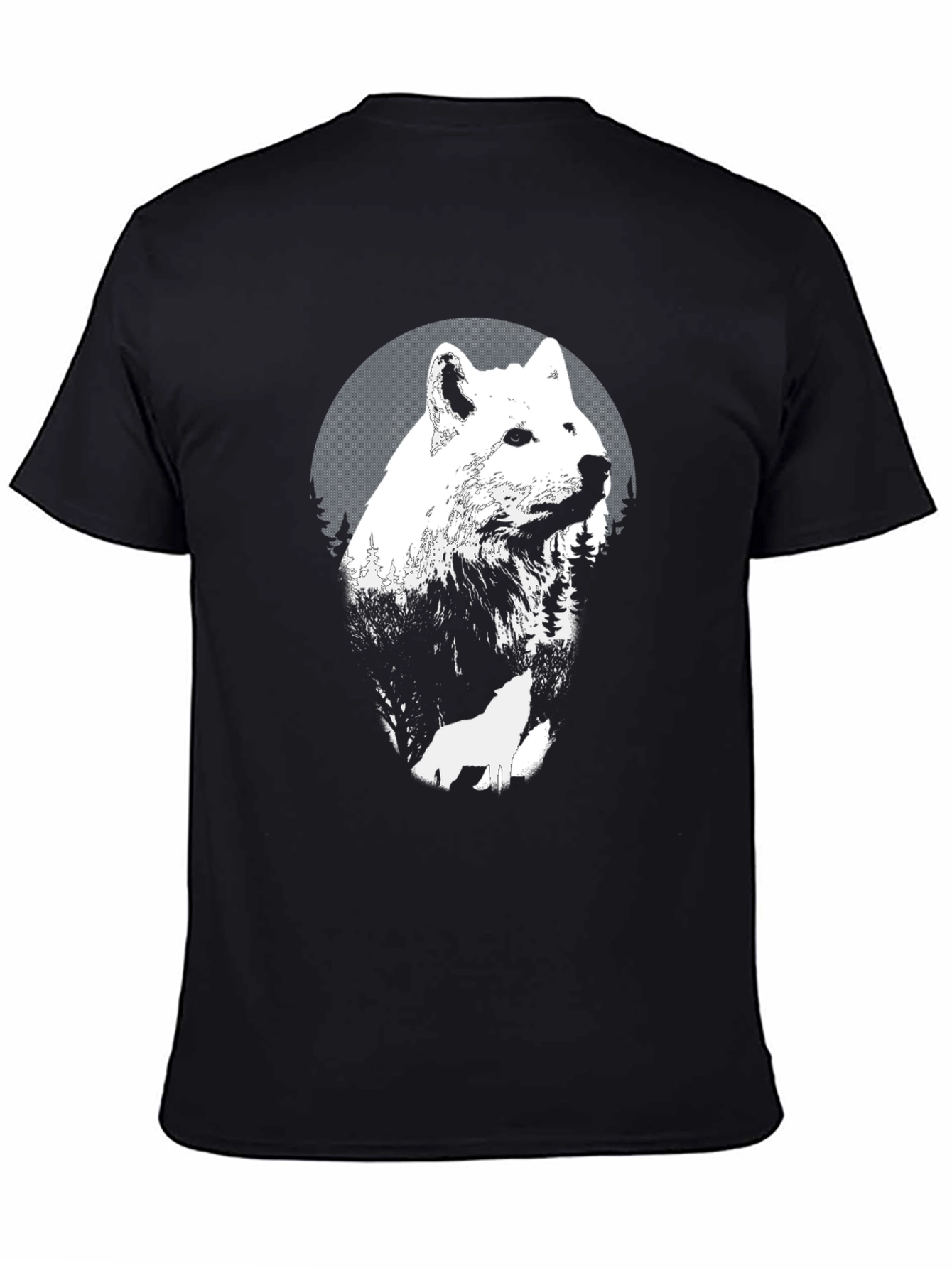 Wolf Graphic Tee - Black Cotton T-Shirt