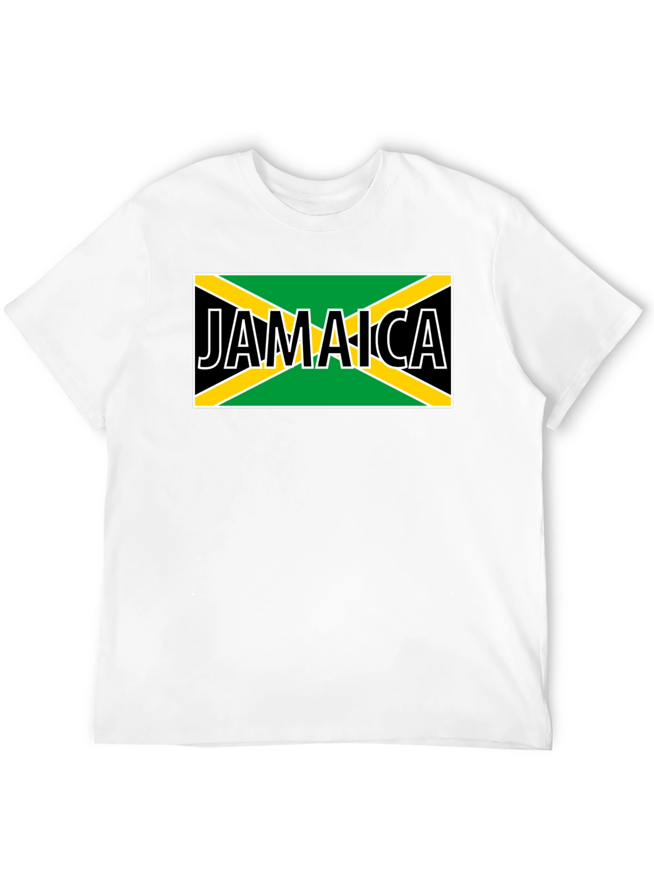 Jamaica Flag Graphic Tee - Black Cotton T-Shirt