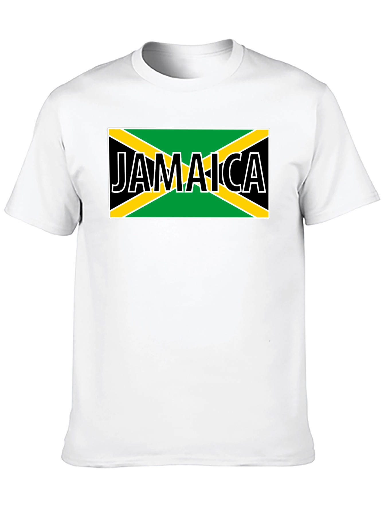 Jamaica Flag Graphic Tee - Black Cotton T-Shirt