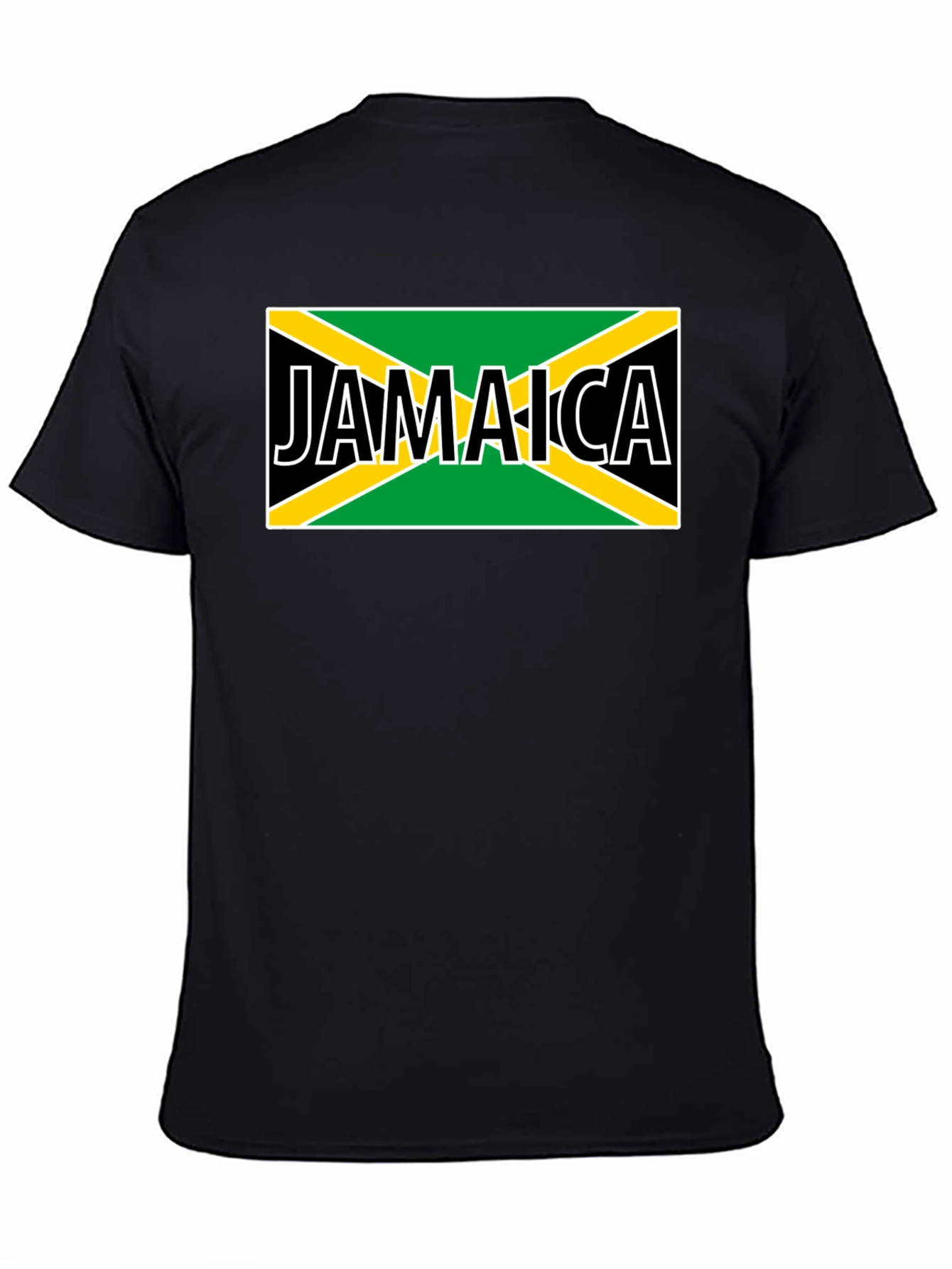 Jamaica Flag Graphic Tee - Black Cotton T-Shirt