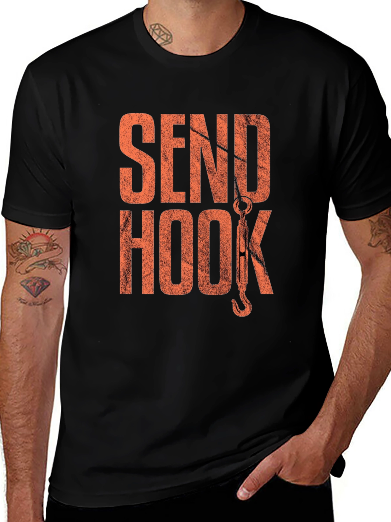 Send Hook T-Shirt - Black Graphic Tee