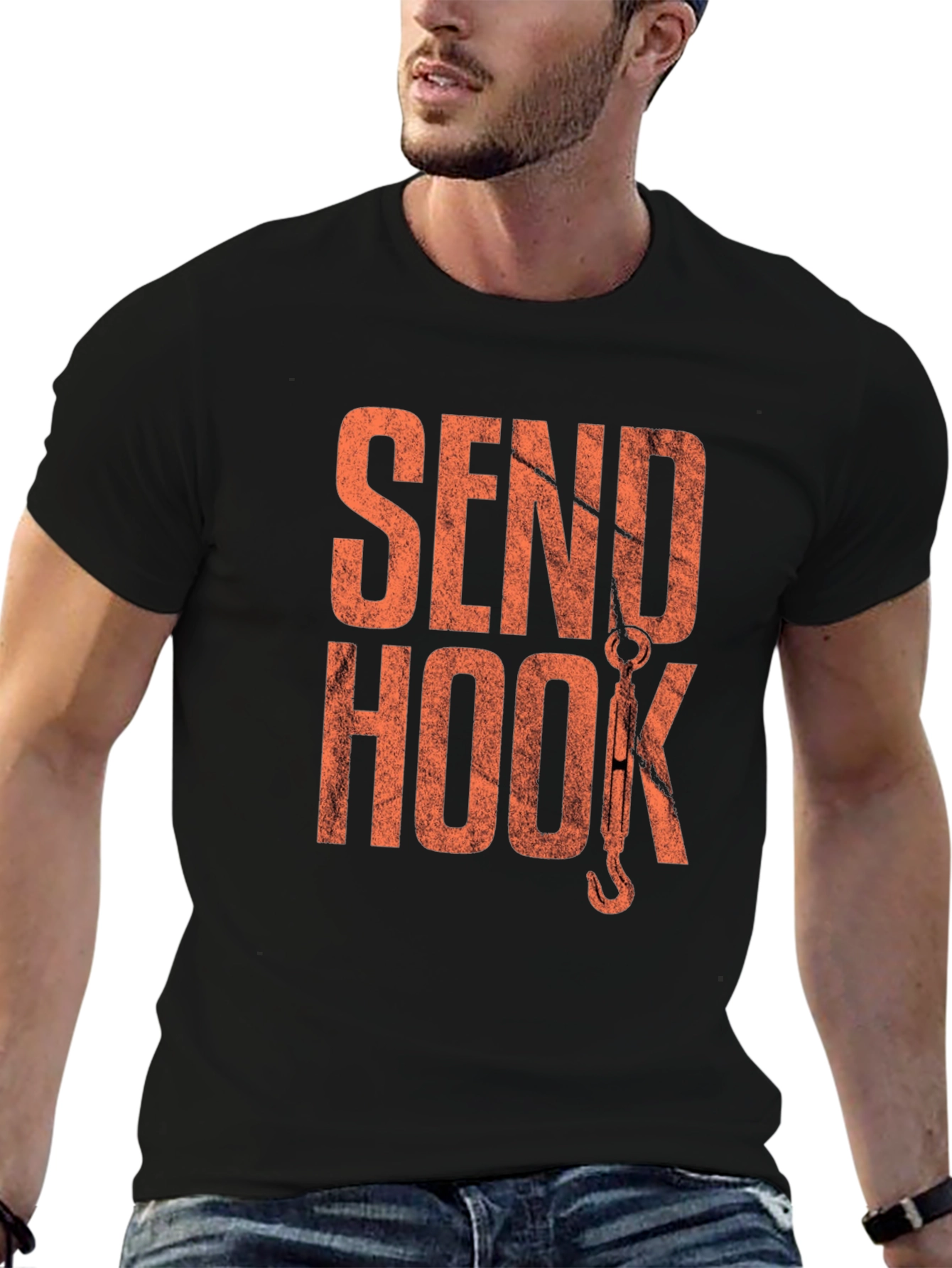 Send Hook T-Shirt - Black Graphic Tee