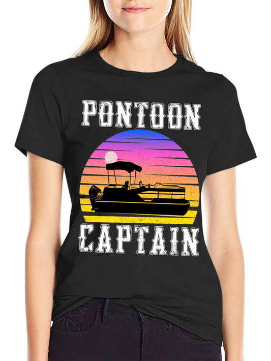 Pontoon Captain Sunset Graphic Tee