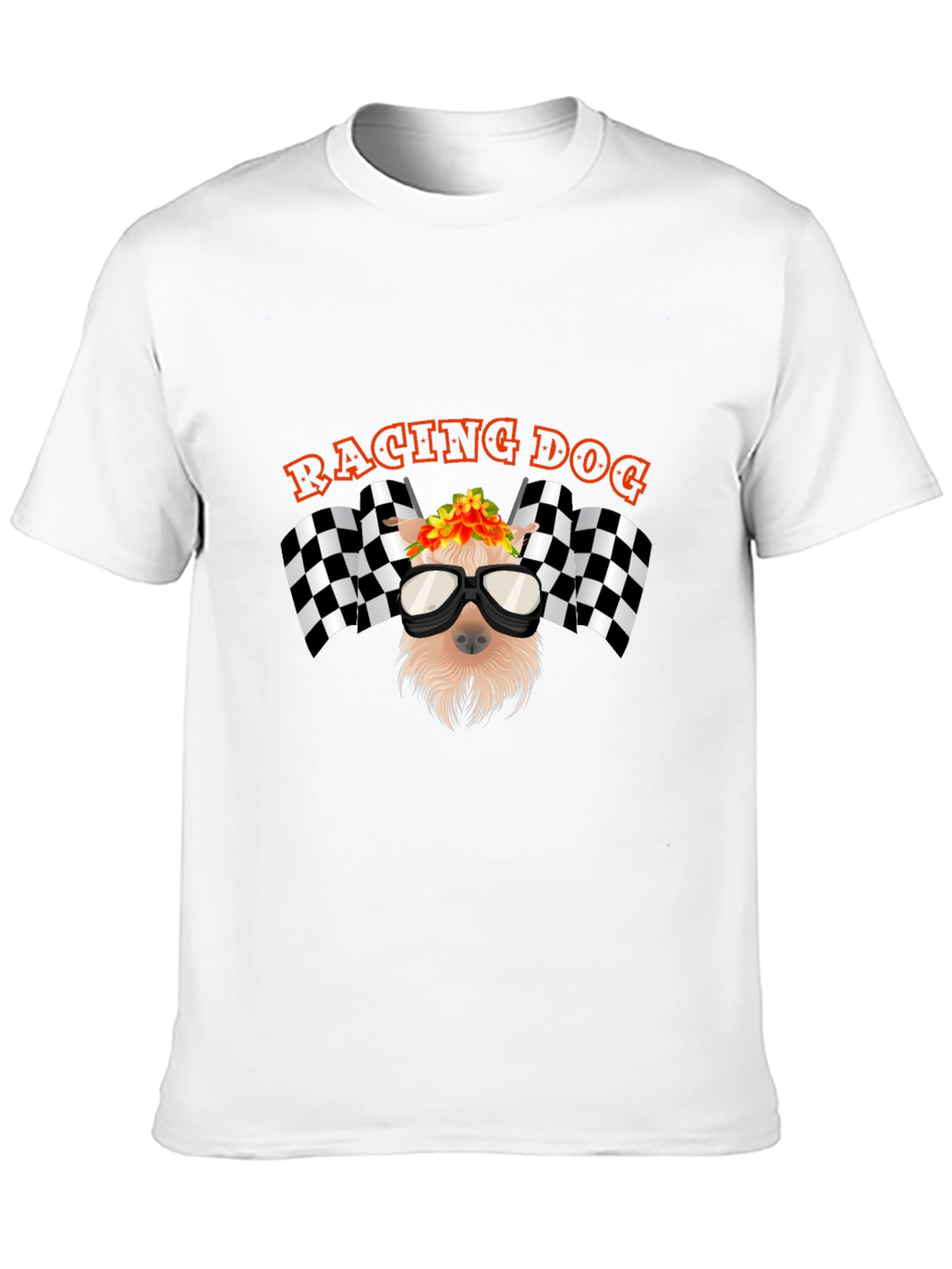 Racing Dog Graphic T-Shirt - Black Cotton Tee