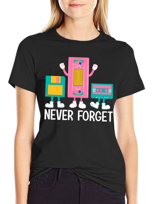 Retro Media Never Forget Black Graphic Tee