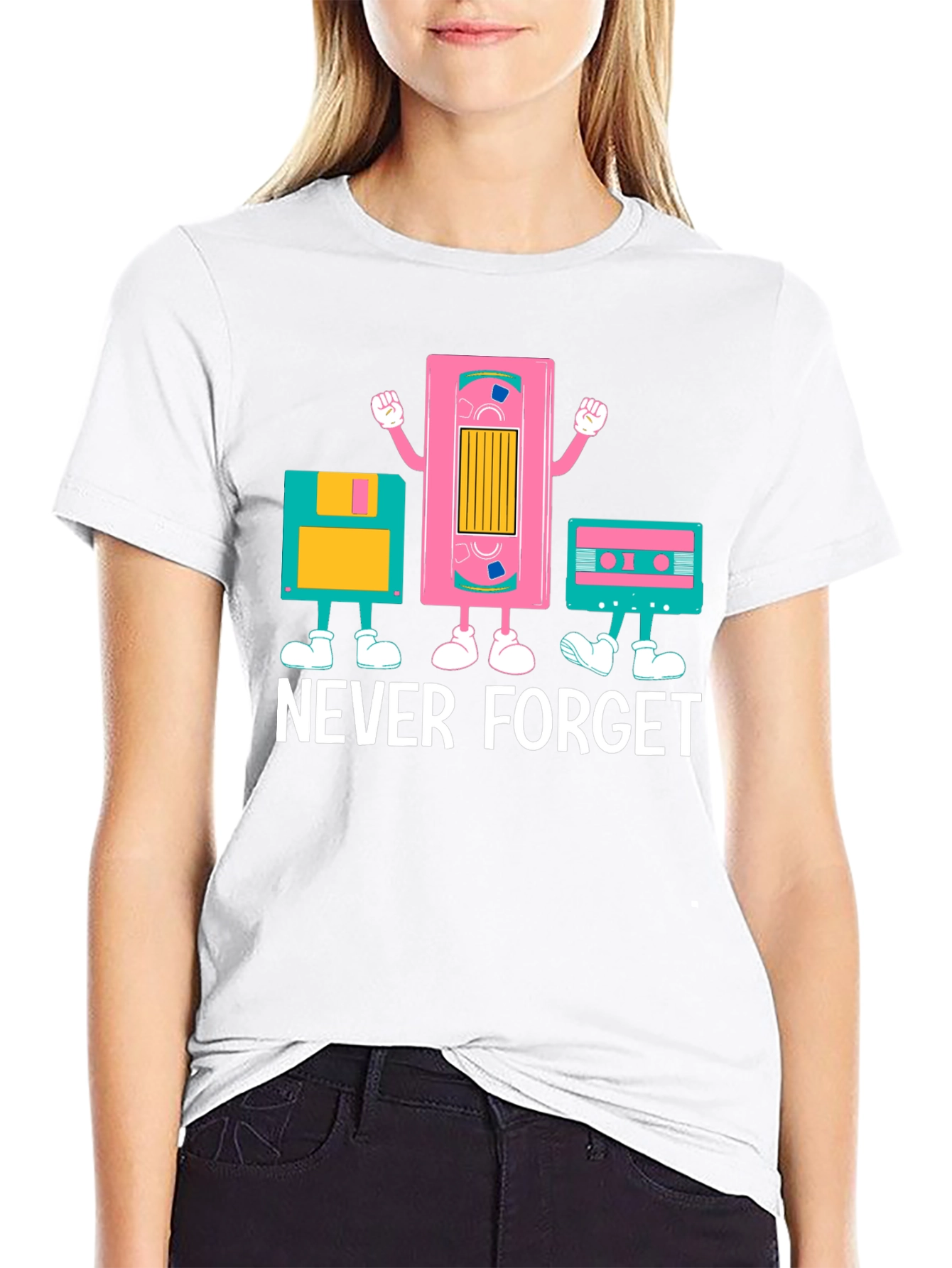 Retro Media Never Forget Black Graphic Tee