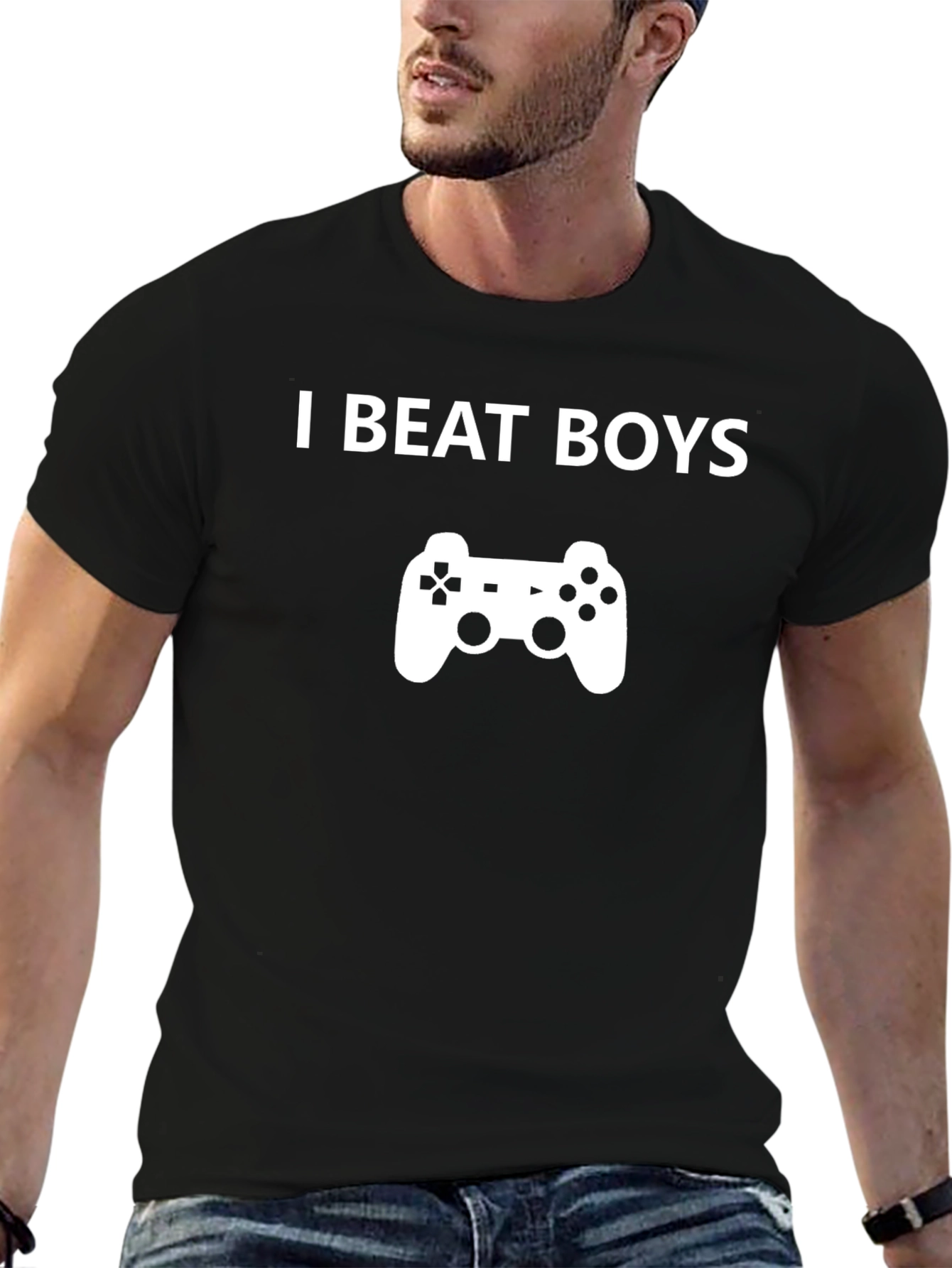 I Beat Boys Gaming T-Shirt - Black