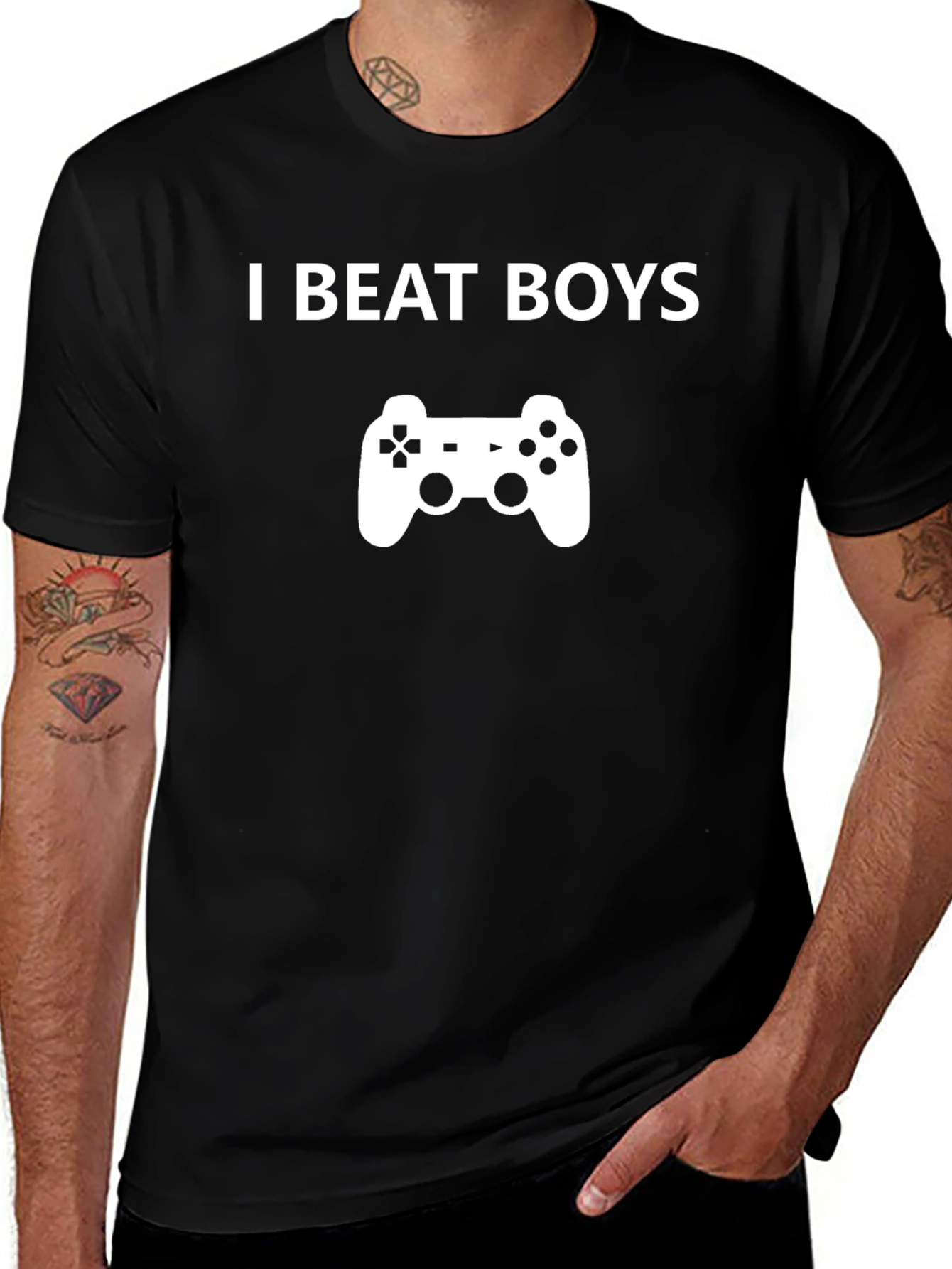I Beat Boys Gaming T-Shirt - Black