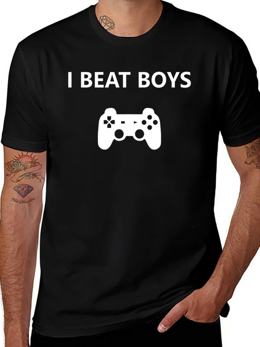 I Beat Boys Gaming T-Shirt - Black