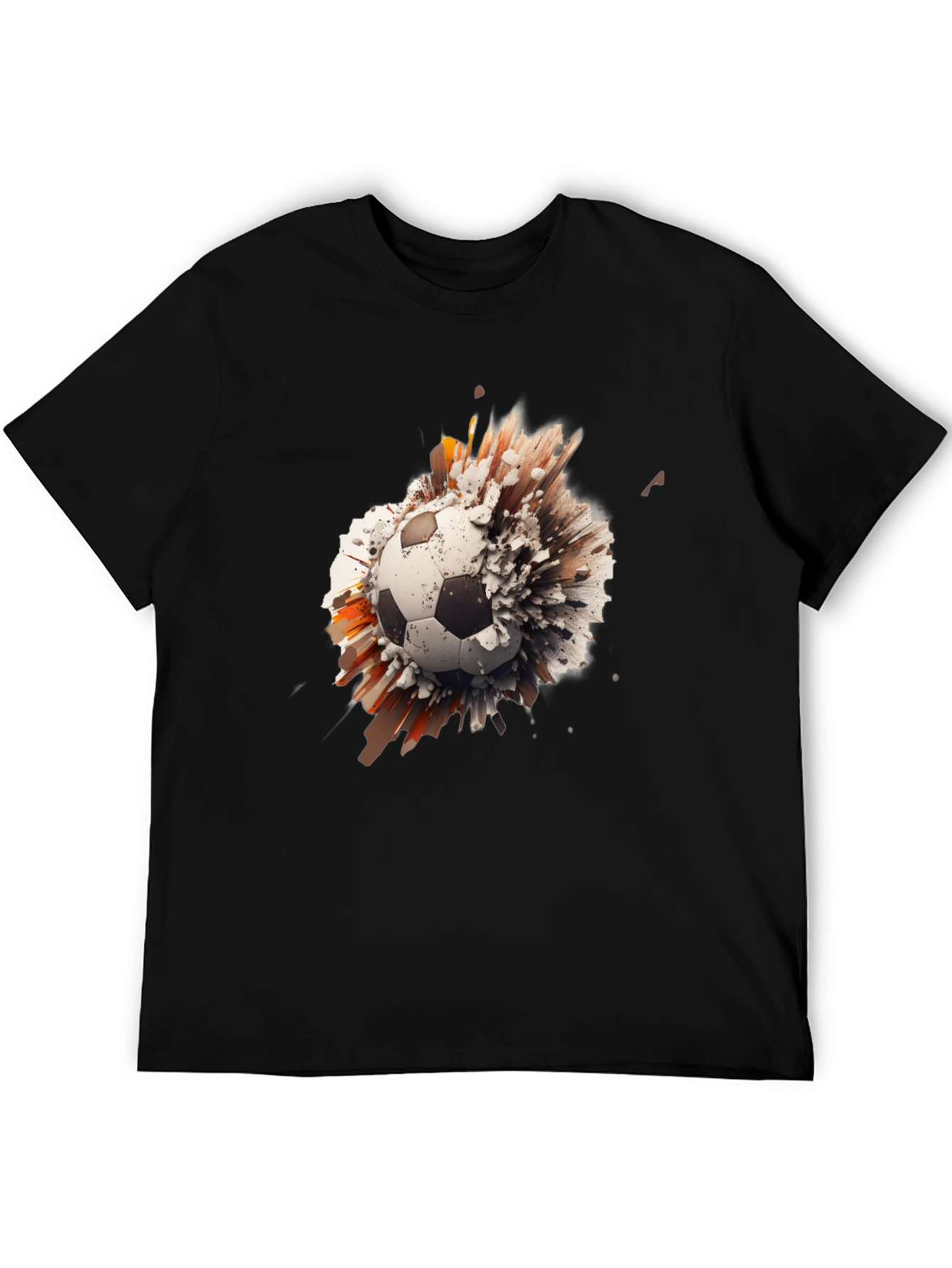 Exploding Soccer Ball Graphic Tee - Black