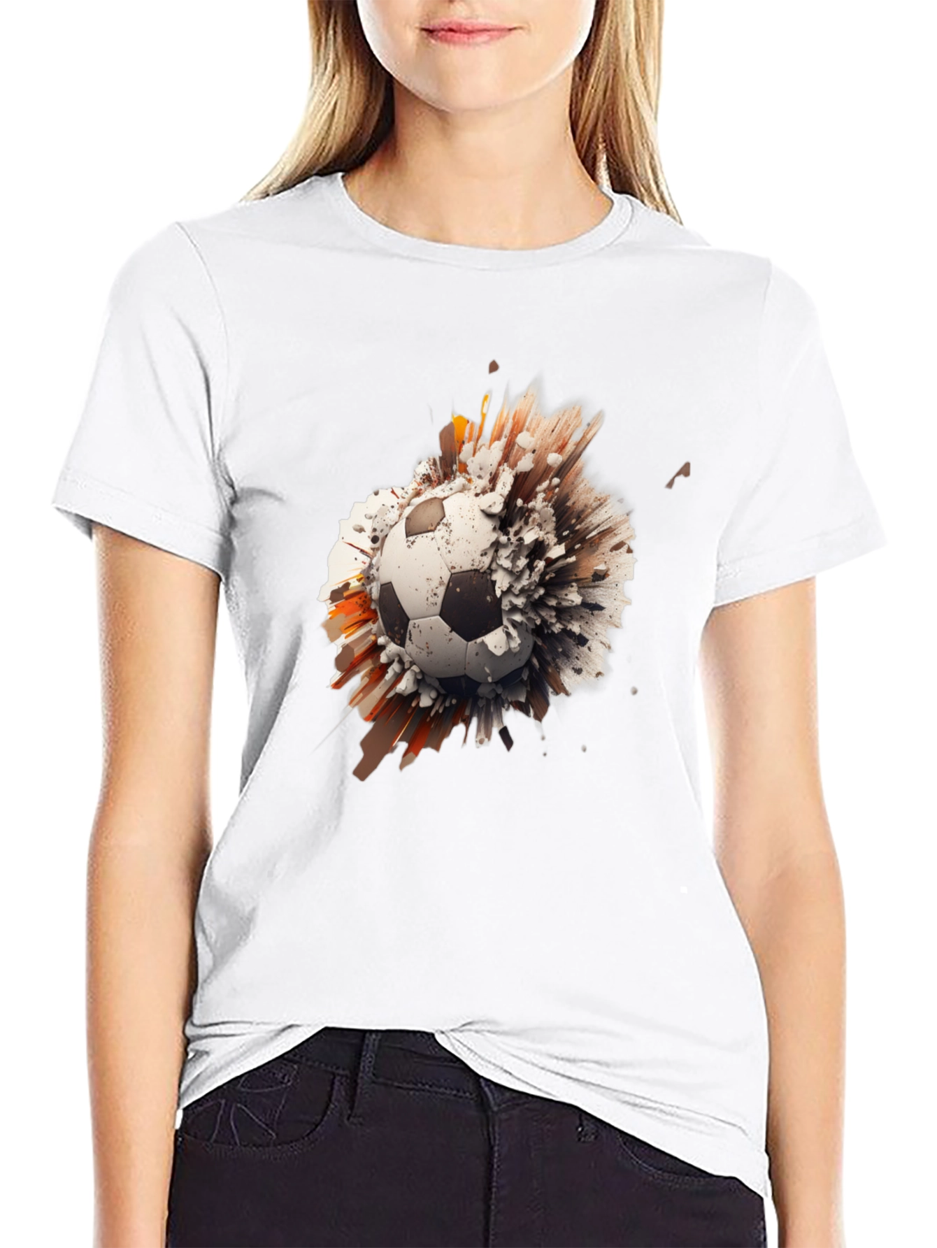 Exploding Soccer Ball Graphic Tee - Black