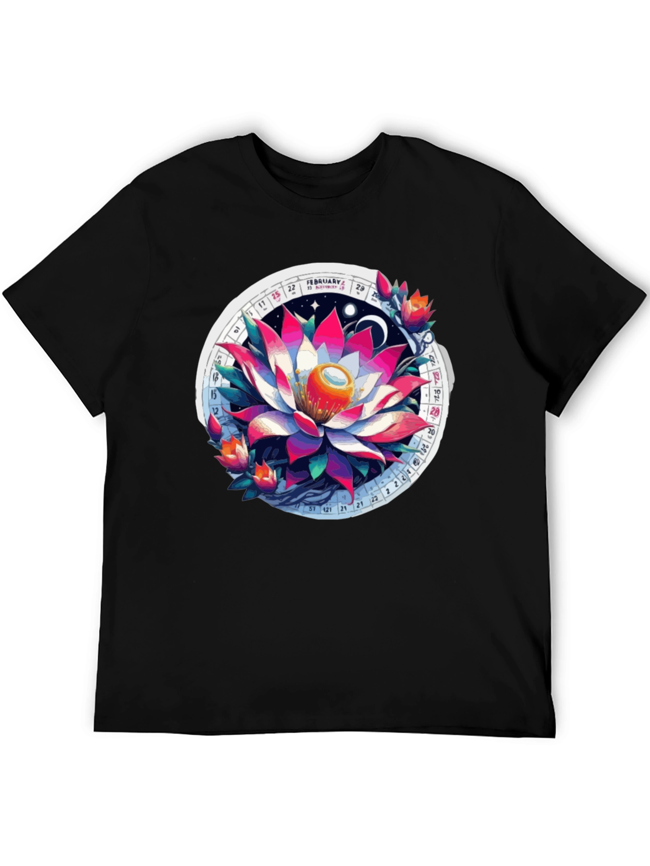 Lotus Calendar Graphic T-Shirt - Unique Design