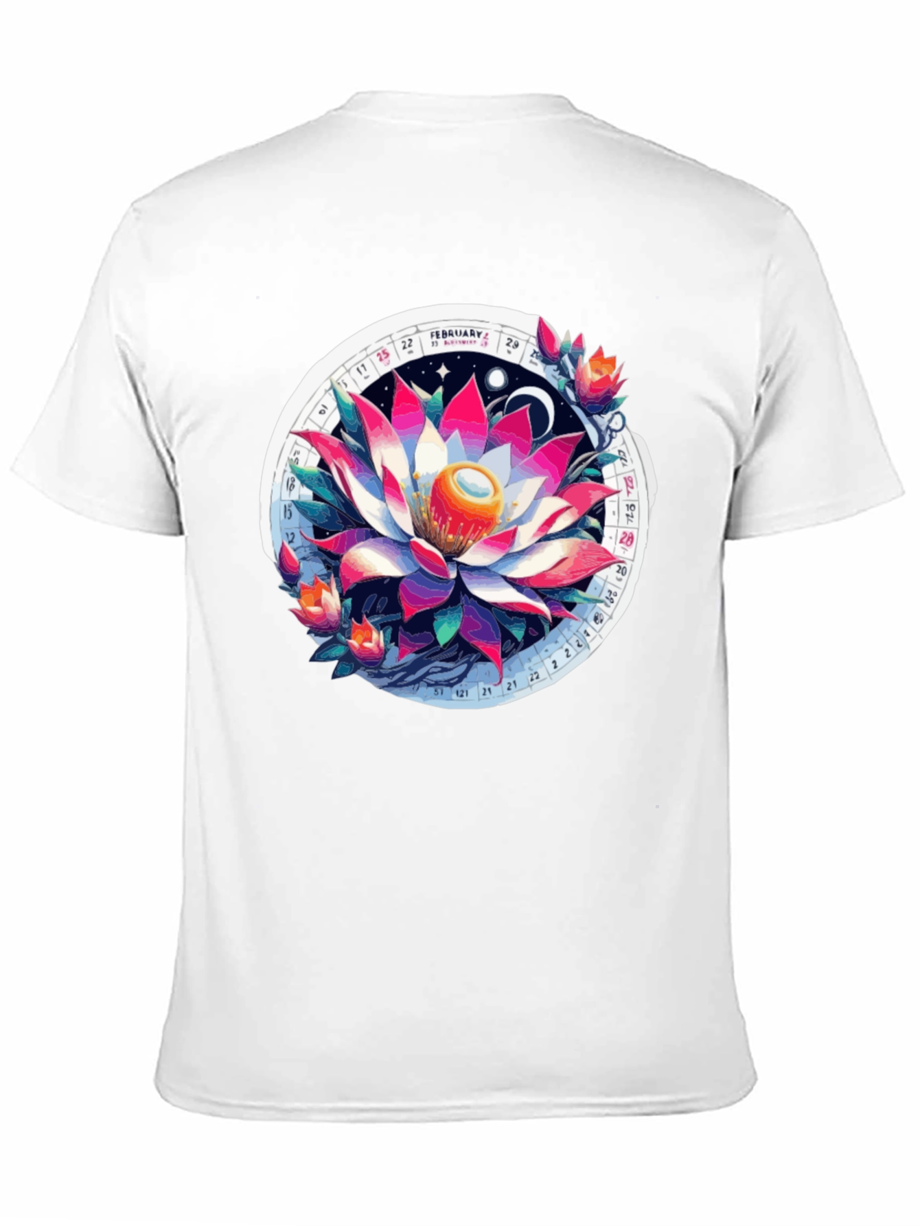 Lotus Calendar Graphic T-Shirt - Unique Design