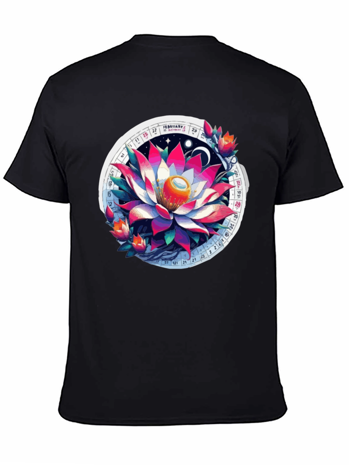 Lotus Calendar Graphic T-Shirt - Unique Design